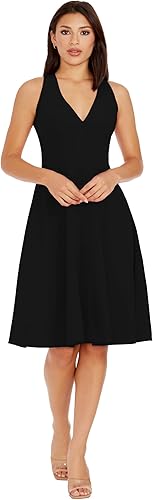 Dress The Population Catalina - Vestido Midi sin Mangas para Mujer, Negro -, XL