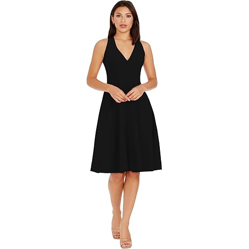 Dress the Population Women's Catalina Solid Sleeveless Fit & Flare Midi Dress