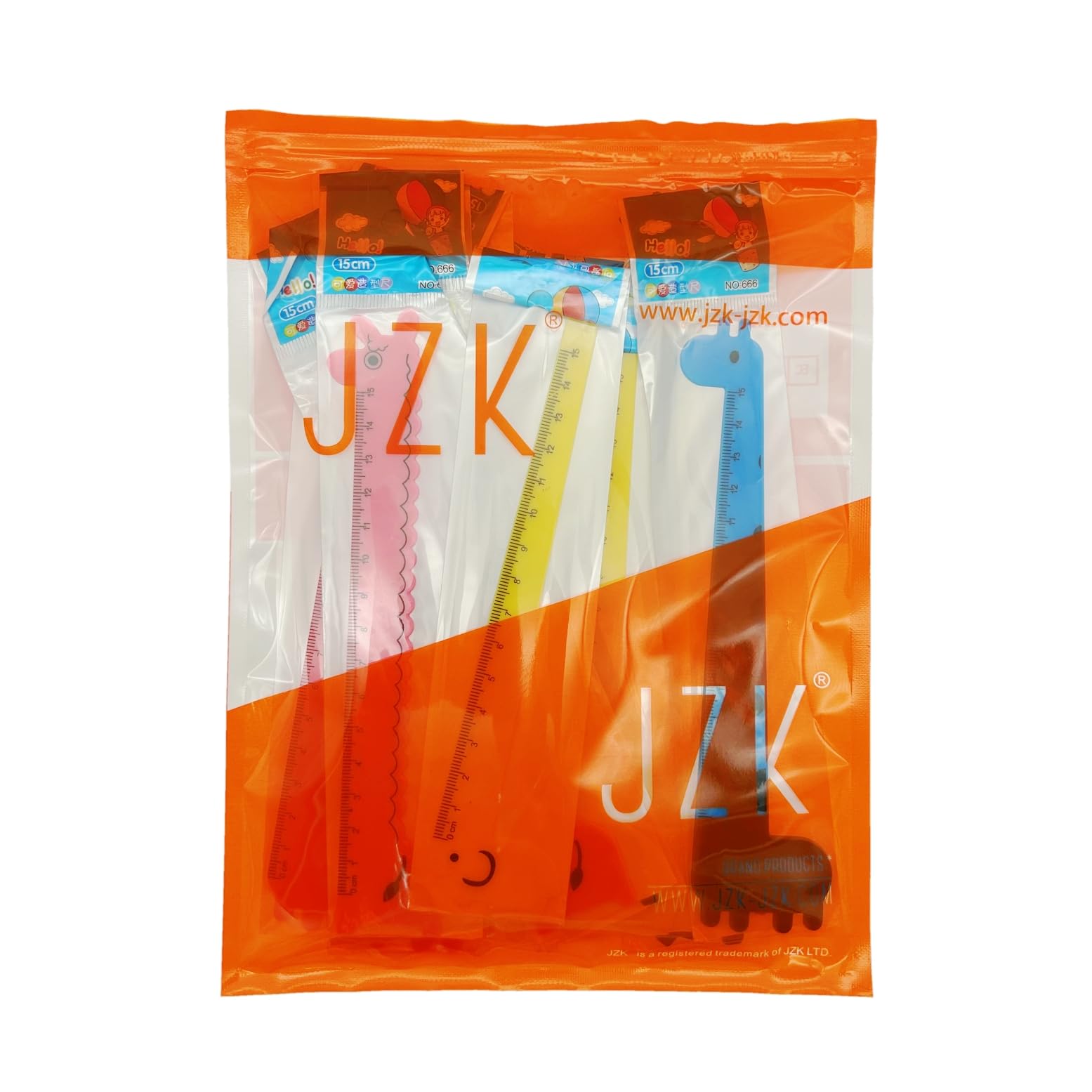 Zestaw 20 righelli a forma di giraffa 15 cm plastica per bambini