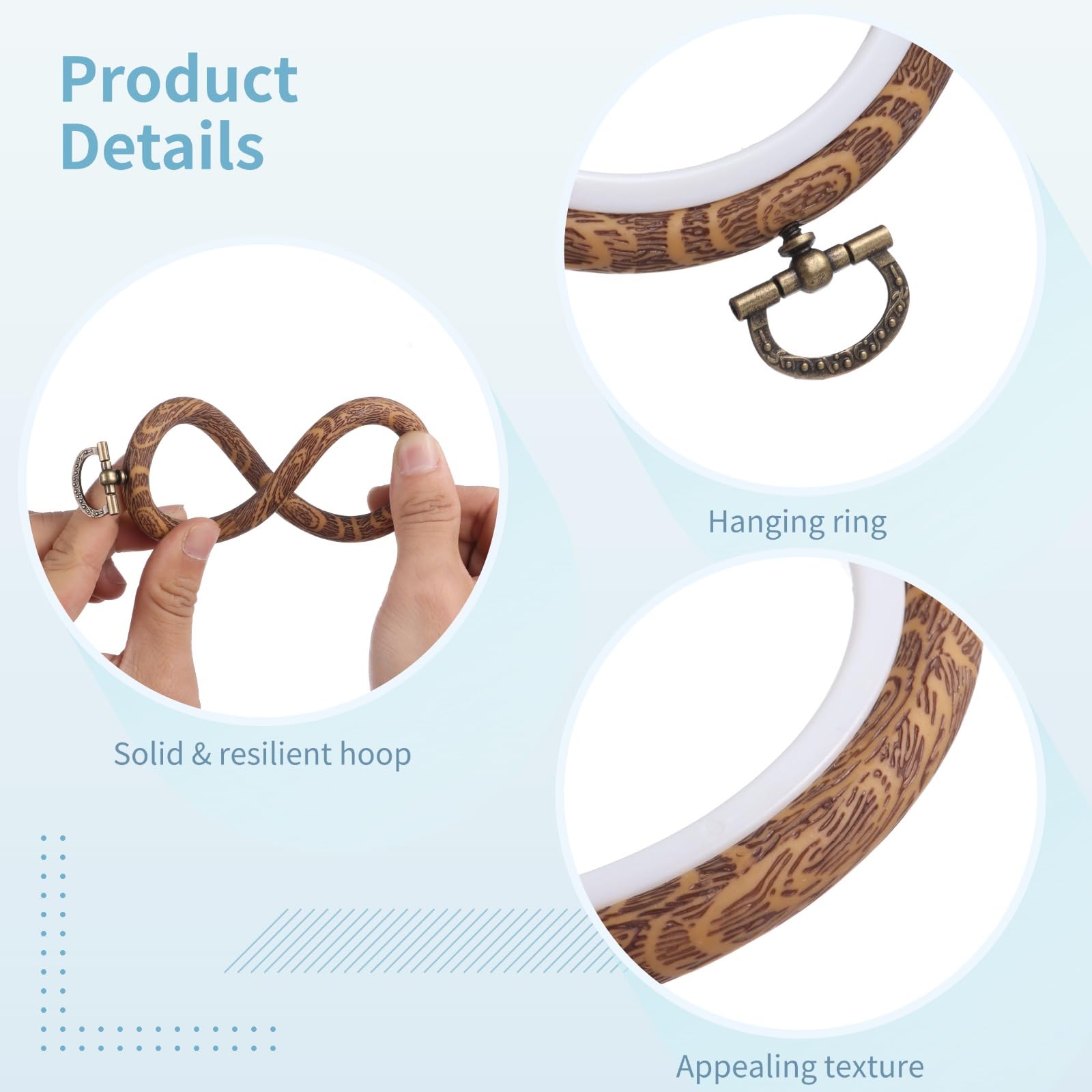 Runde Stickrahmen, 15 Stück, 9,9 cm, Stickrahmen, Kreis-Gummiringe, Stickerei-Kreuzstich-Rahmen-Kits für Handwerk, Nähen, DIY, hängende Geschenke