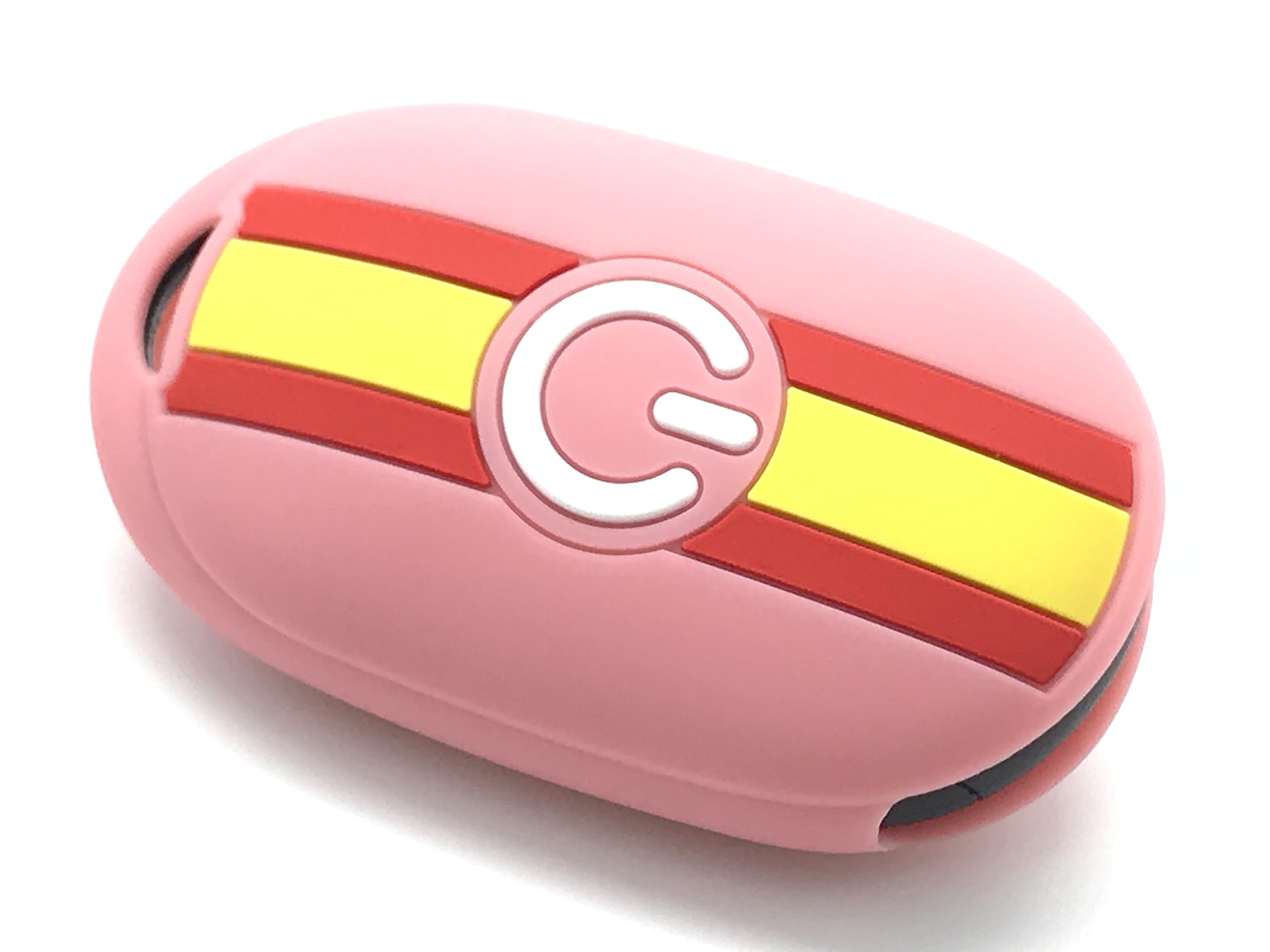 Nordecco Silicone Spain Flag Key Fob Cover Protective Case Compatible With Fiat 500e Electric 2022 2023 and Above (Pink) - Image 3