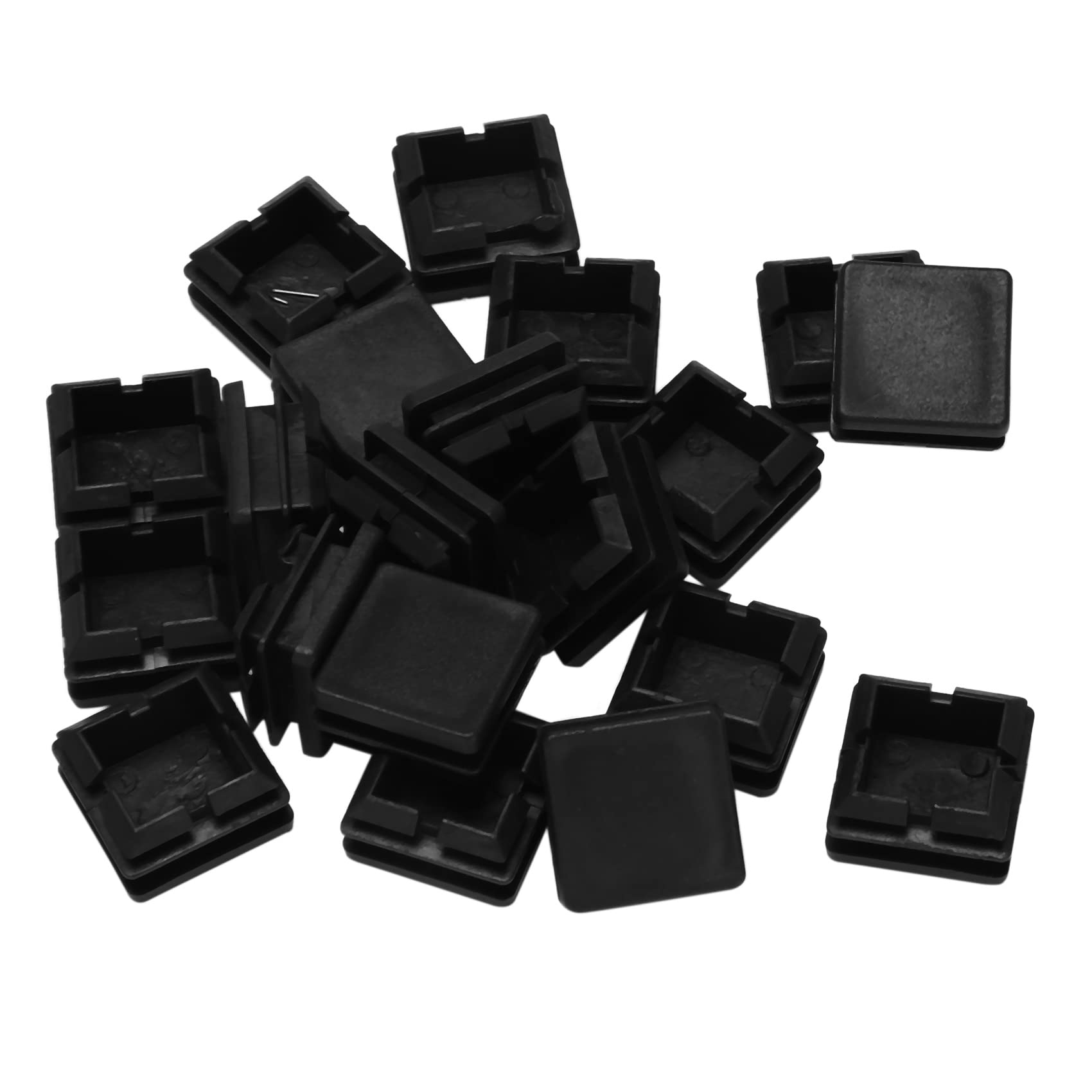 IJSDNVJNDX Square Table Chair Leg Tube Pipe Feet Insert Cap 25mmx25mm 20pcs Black
