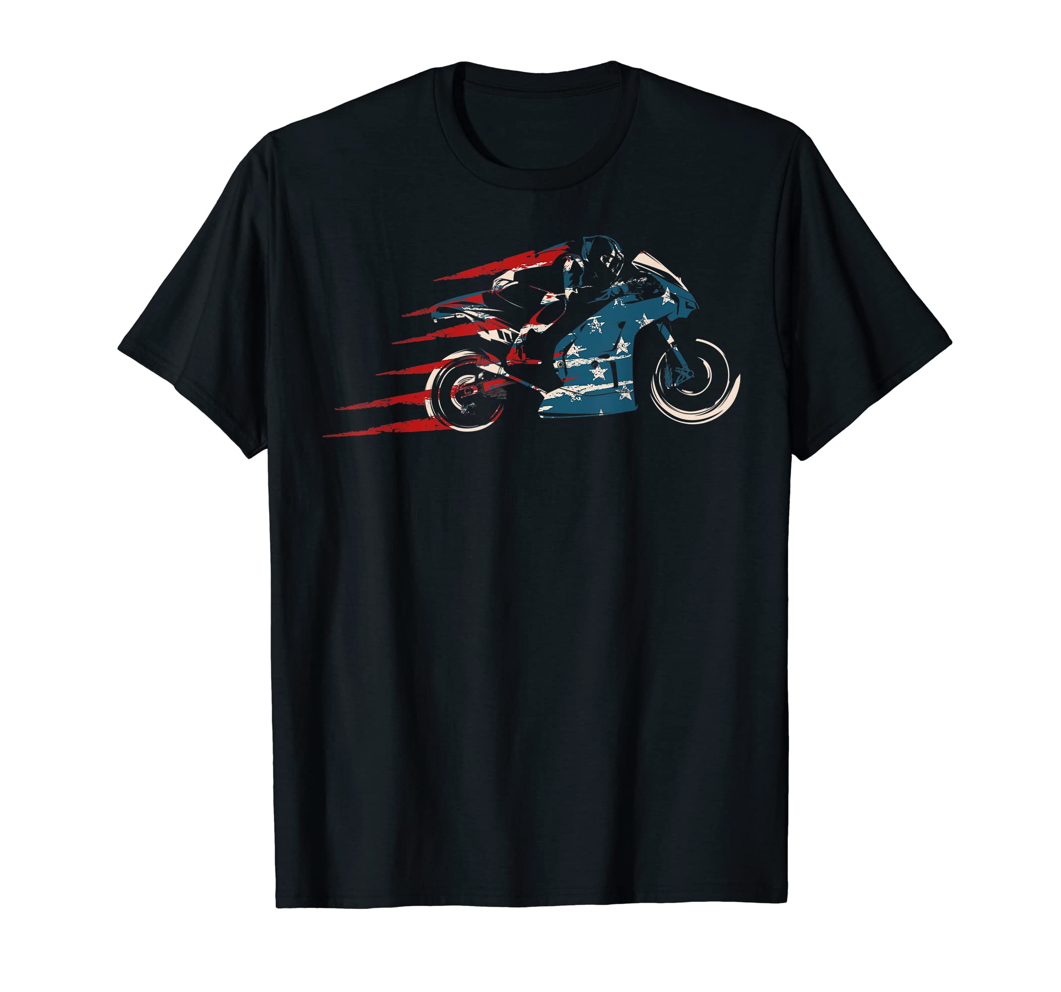 American Flag Super Bike Moto GP 4th of July Dirt Bikers T-Shirt