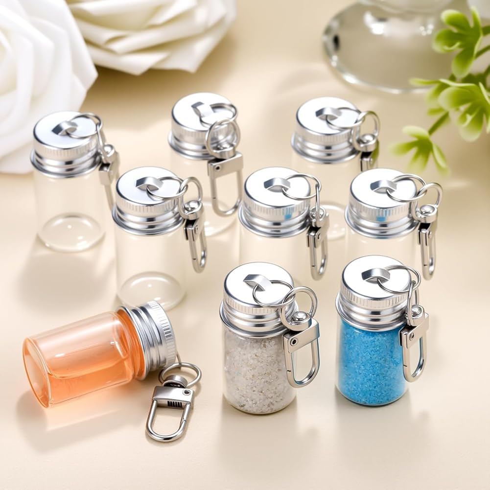 Flacons en Verre 7 ML - Porte-clés36 pièces Bouteilles à vœux