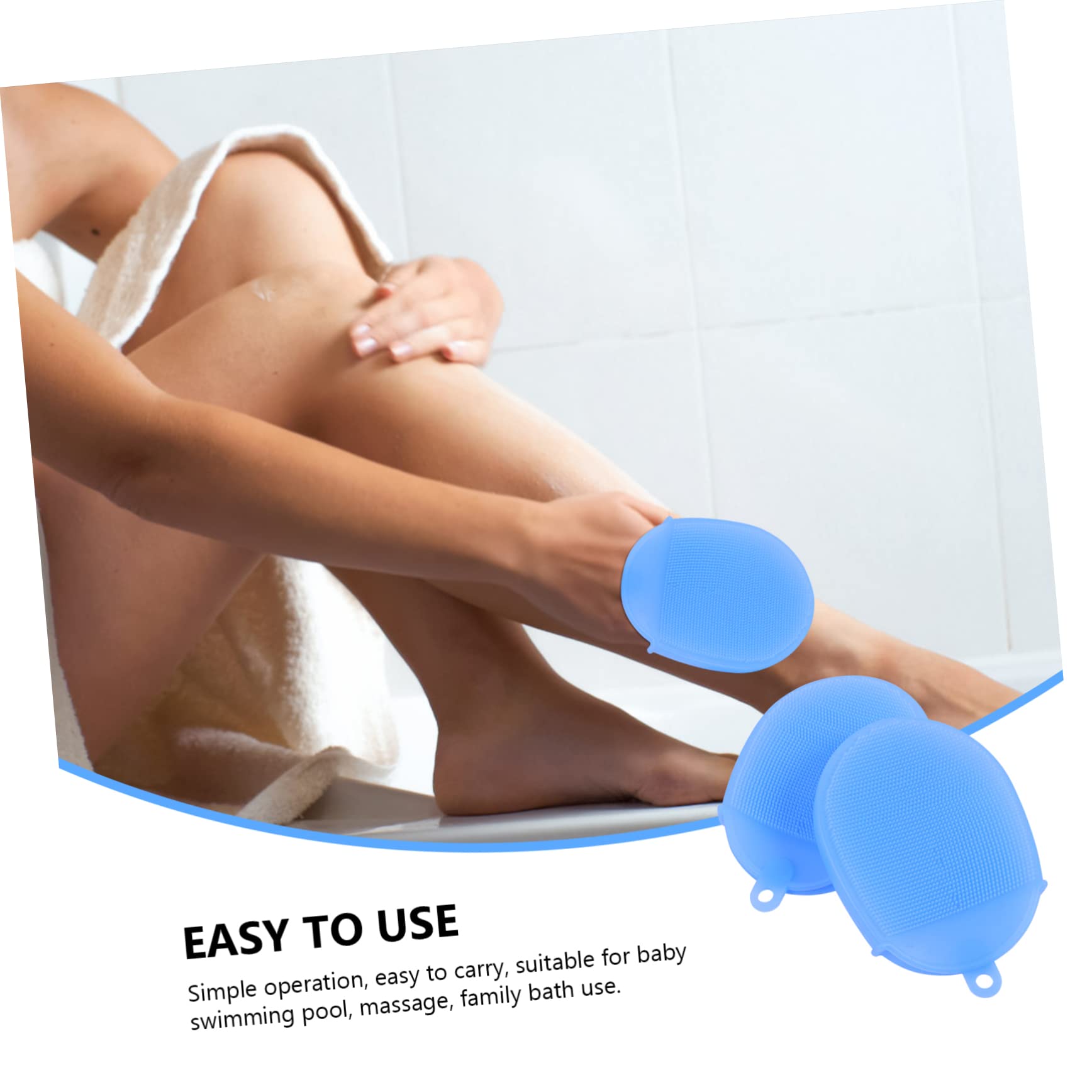 Cepillo de Baño de Silicona Azul, 2 Piezas para Limpieza Corporal | Masaje y Limpieza Profunda de Piel, Secado Rápido, Formato Compacto para Bolsa de Gimnasio