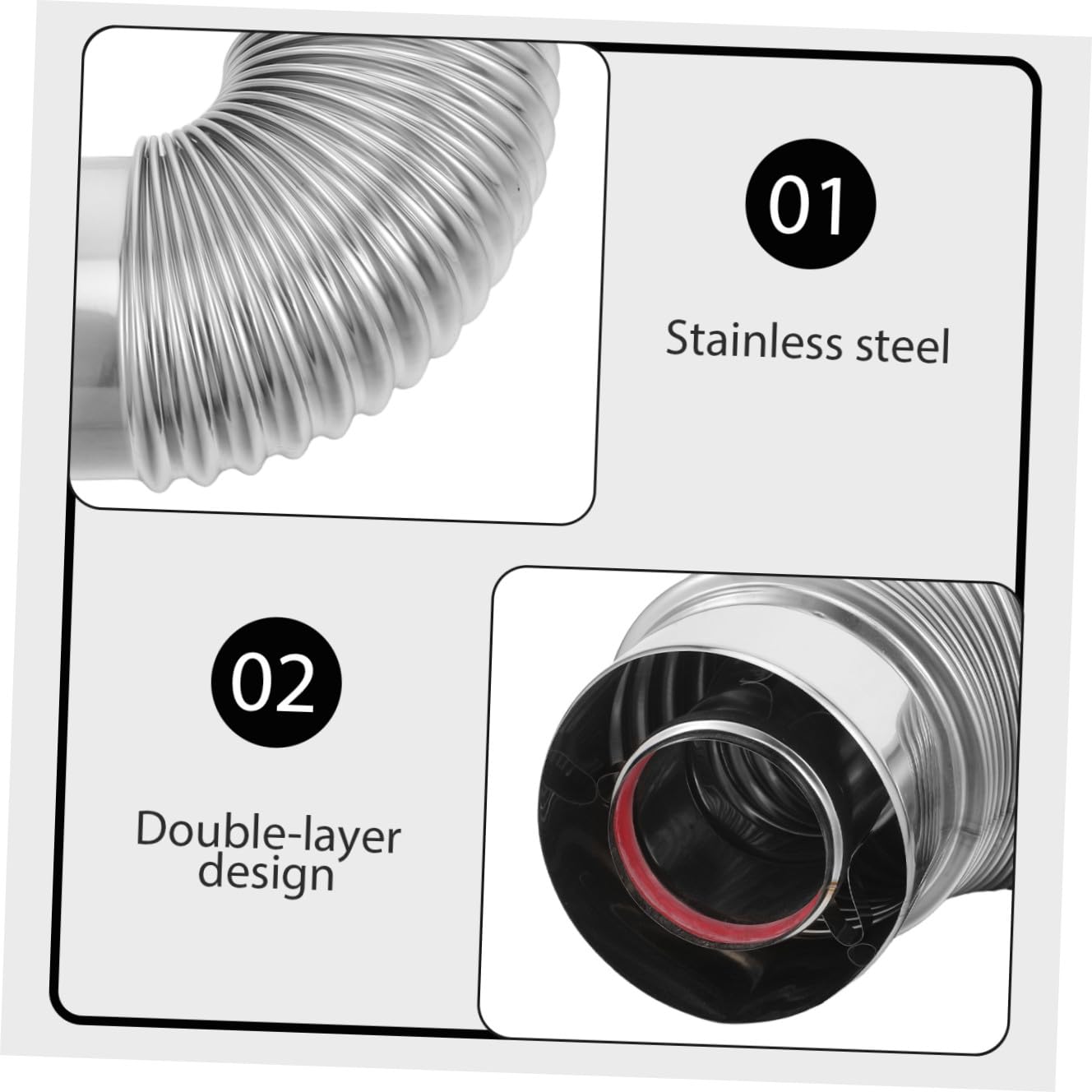 Connettore Tubo Stufa in Acciaio Inox a Gomito 90° Doppio Strato | Argento, Saldatura Ermetica, Isolamento Efficiente, per Stufa a Legna, Case e Uffici
