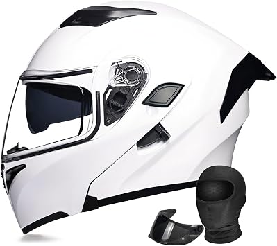 Casco Modular Integral para Moto Hombre y Mujer Certificado DOT con Doble Visera Solar, Ventilacion Multiple, Forro Extraible Lavable, ABS Anticolision,