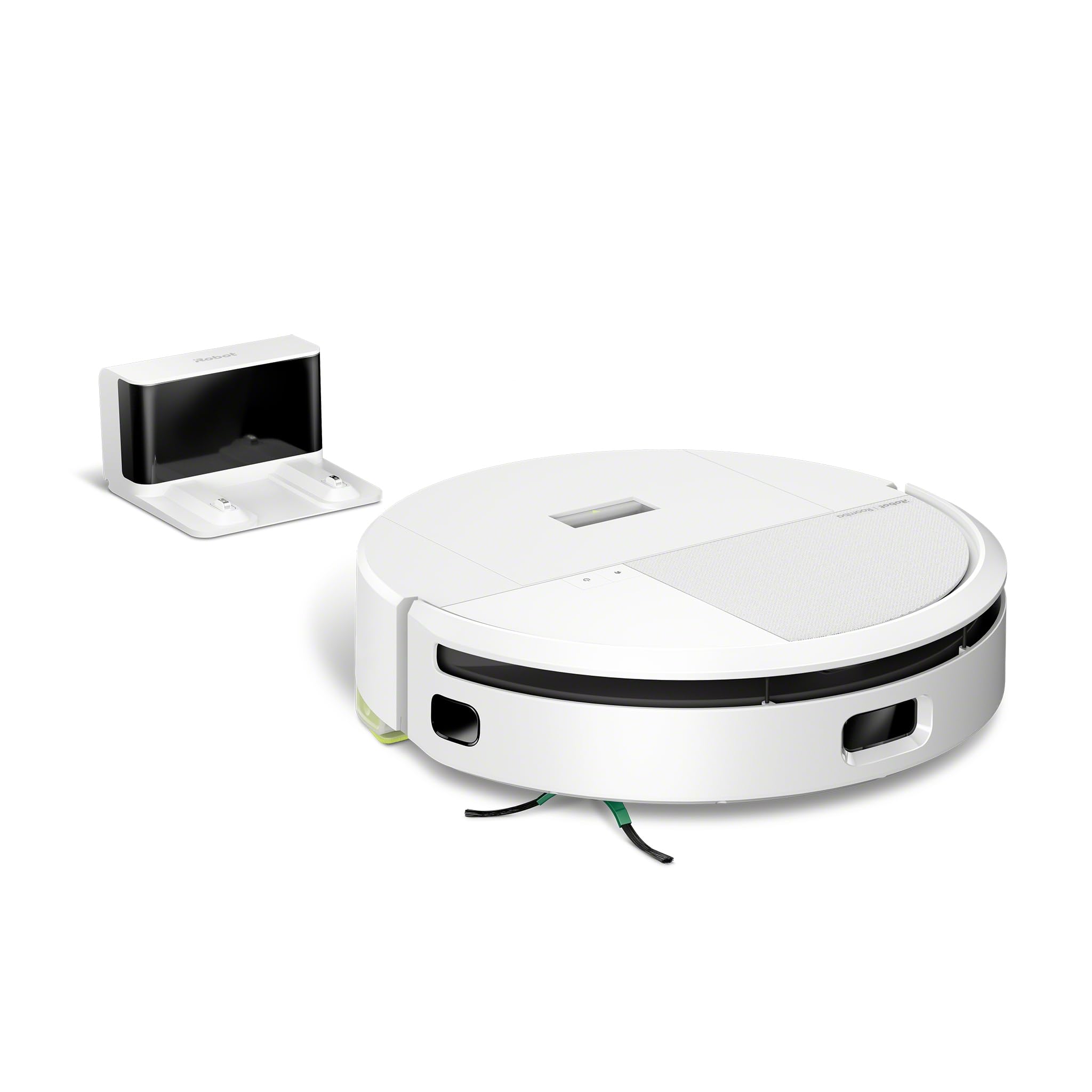 iRobot Roomba 205 DustCompactor Combo, Robot Aspirapolvere Lavapavimenti, Senza Sacchetto, Raccoglie e Compatta la Polvere, Navigazione LiDAR, Rileva Tappeti/Moquette, Controllo tramite App, Bianco