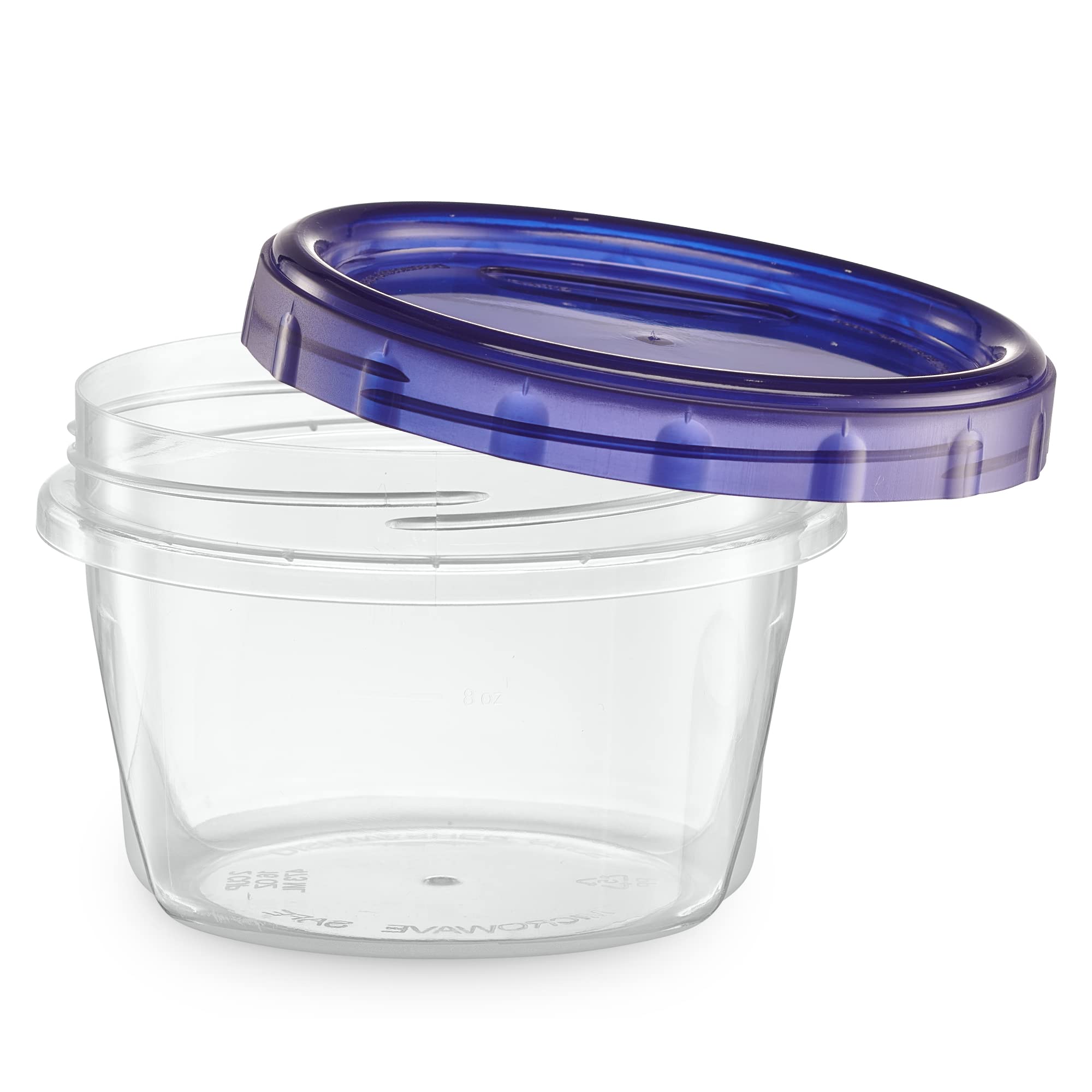 ELEGANT DISPOSABLES Twist Top Pojemniki do przechowywania żywności 470 ml 12 opakowań Plastikowe pojemniki do przechowywania Zamrażarki Szczelne Wielokrotnego Użytku z Przykręcanymi Kolorowymi