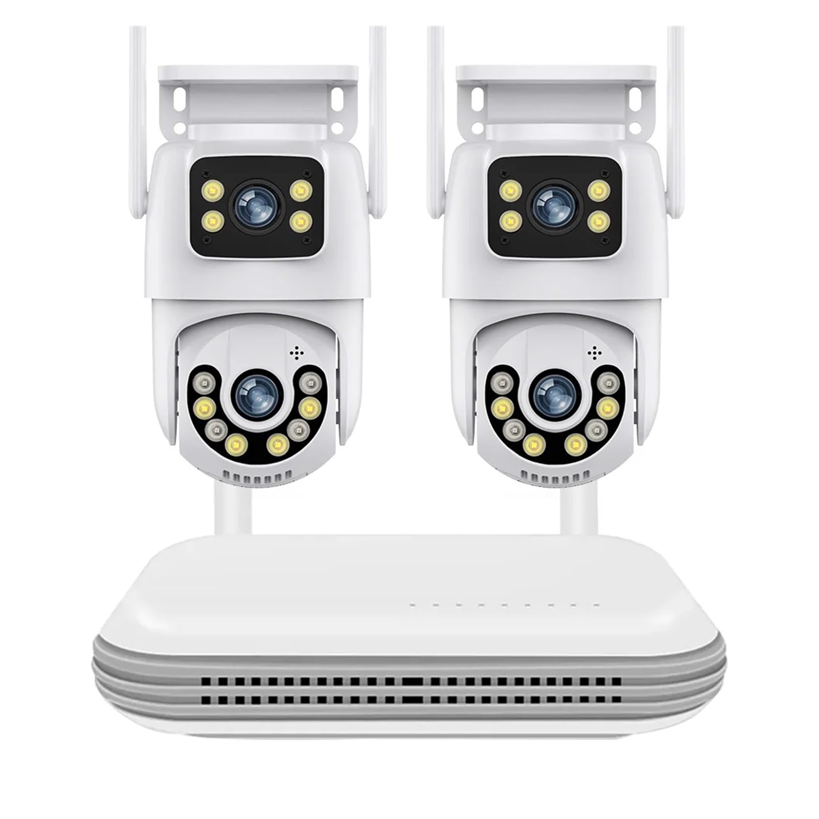 Dual Lens WiFi Surveillance System PTZ Two Way Audio Security Camera System 8CH NVR Video Surveillance Kit(1T,NVR add 2PCS A29)