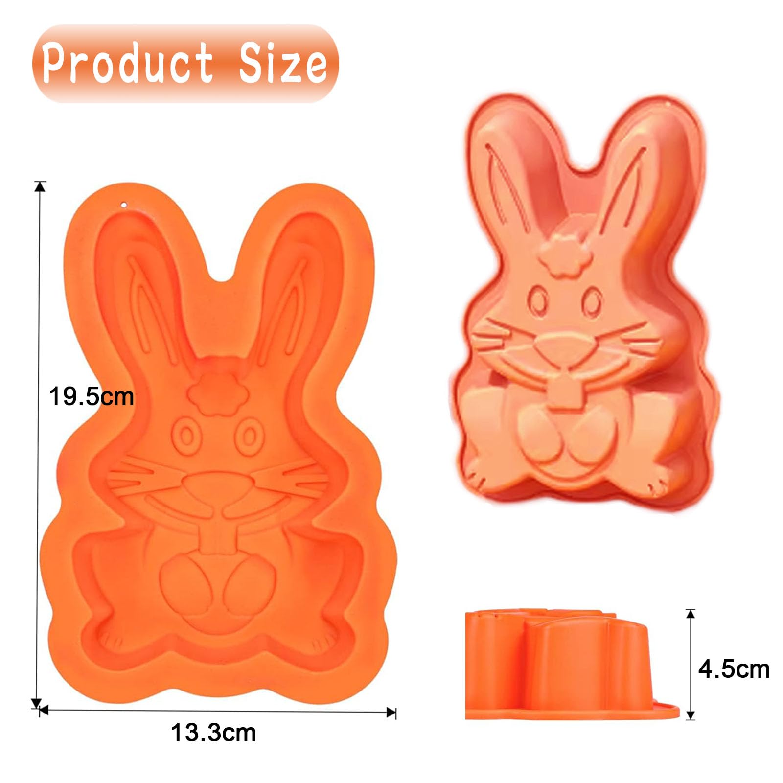 WishesMar Rabbit Shape Silicone Mould Fluted Cake Mold Nonstick Baking Cake Tin Reusable Cake Pan for Kitchen Creation Fun - Image 2