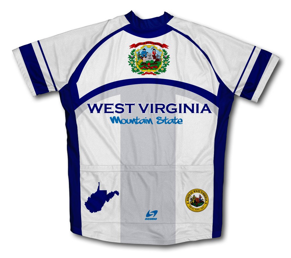 ScudoPro West Virginia Flag Short Sleeve Cycling Jersey for Men - Size M