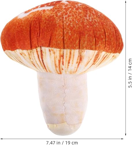 Miniatura 5 de Almohada de felpa de hongos Shiitake 3D, 7.48 pulgadas, suave, lavable, para dormitorio de niños, sala de estar, decoración de sofá