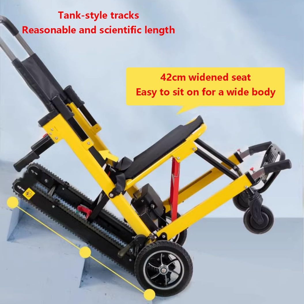 Montascale Elettrico Cingolato,Montascale Elettrico Con Carrello A Mano,Montascale Portatile Pieghevole,Montascale Per Anziani,Carico 169 Kg/373 Libbre,Per Salire E Scendere Le Scale Black