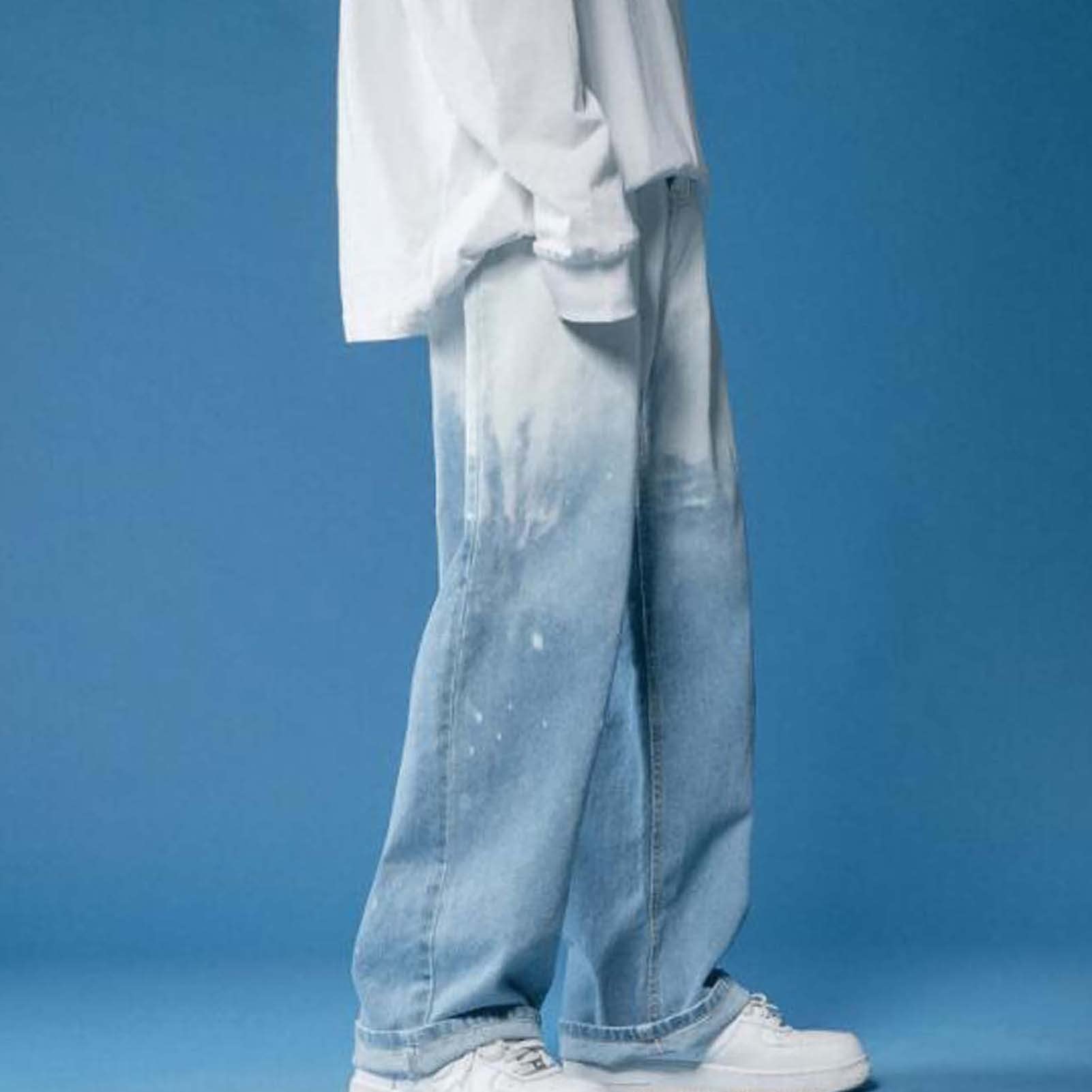 Baggy Dżinsy Męskie Dżinsy Hip Chmiel Spodnie Proste Mężczyźni Szeroki Dżinsy Dorywczo Modne Krawat Dye Jeanss męskie dżinsy