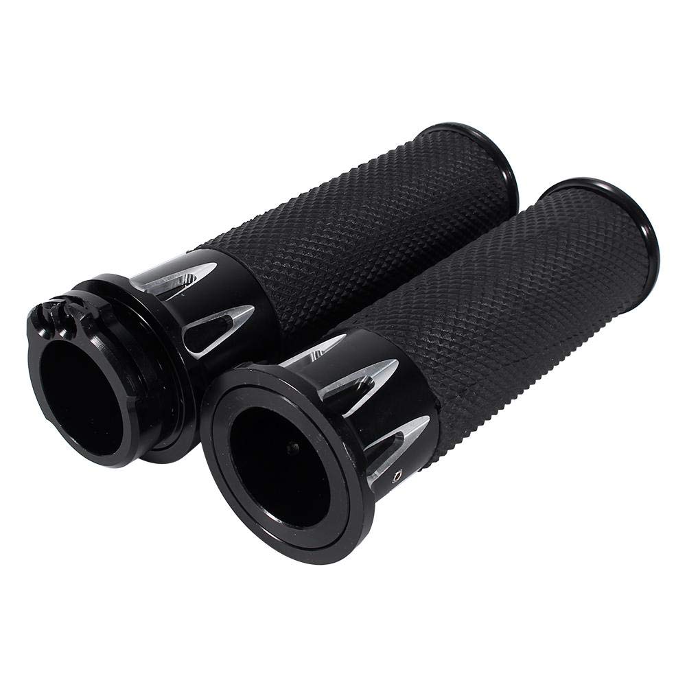 1 paio manopole moto manubrio CNC, 1 "25mm nero manubrio moto manopole