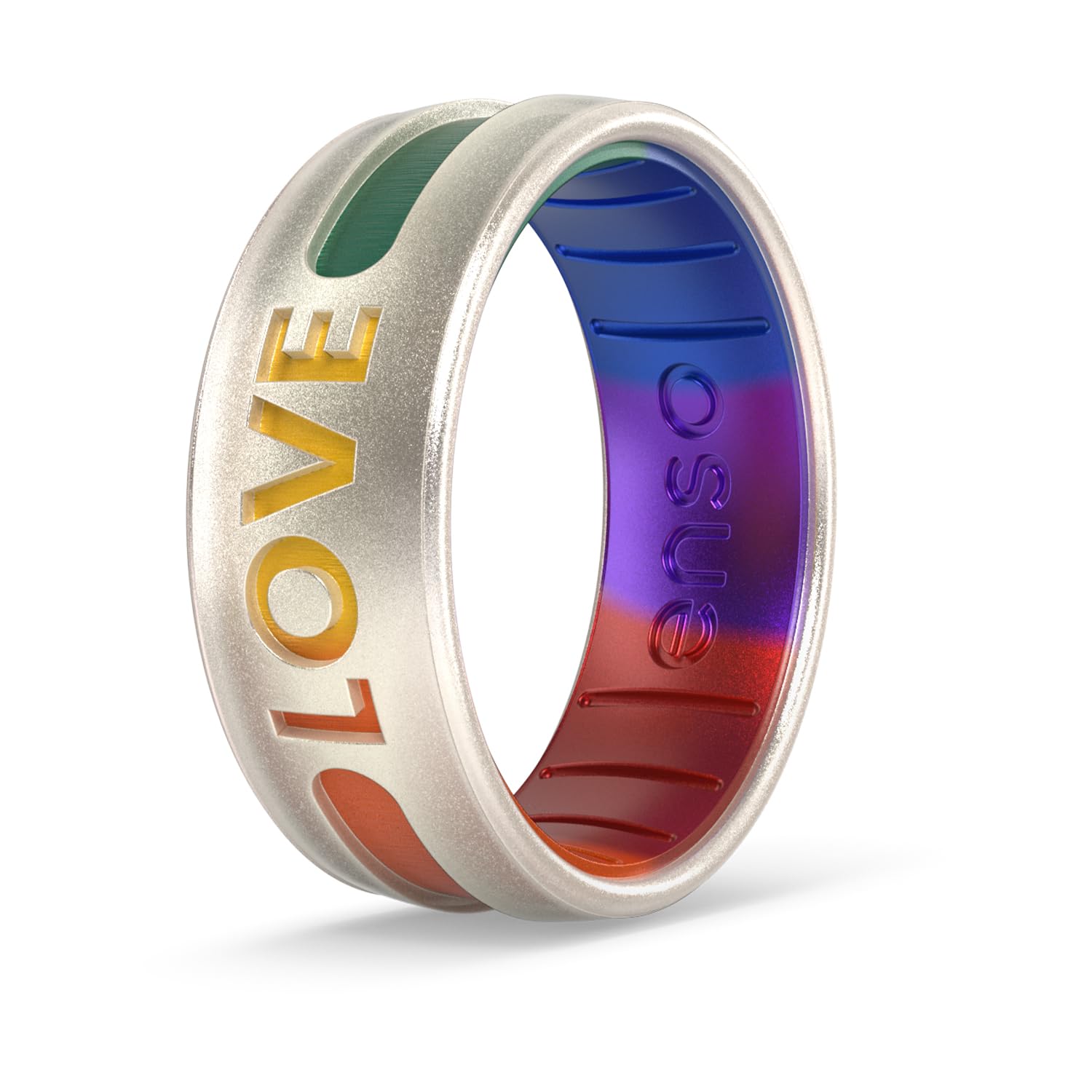 Enso Rings Pride Collection - LGBTQ+ Silicone Ring - Etched Design - Comfortable, Breathable, and Safe