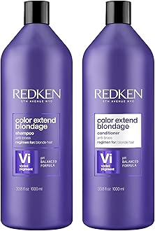 Blondage Purple Shampoo and Conditioner Set For Blonde & Highlighted Hair - Neutralizes Brass & Moisturizes Hair With Pure Violet Pigments, Color Depositing, 10.1 Fl Oz (Pack of 2)
