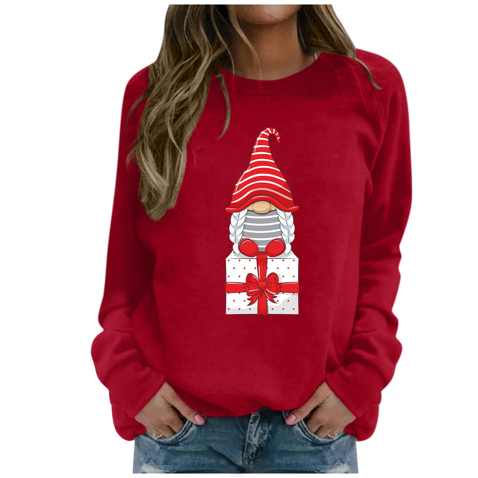 KobileeChristmas Jumper Women's Christmas Jumper Funny Ugly Christmas  Sweater Women Christmas Sweater Christmas Jumper Long Sleeve Shirt Xmas  Jumper