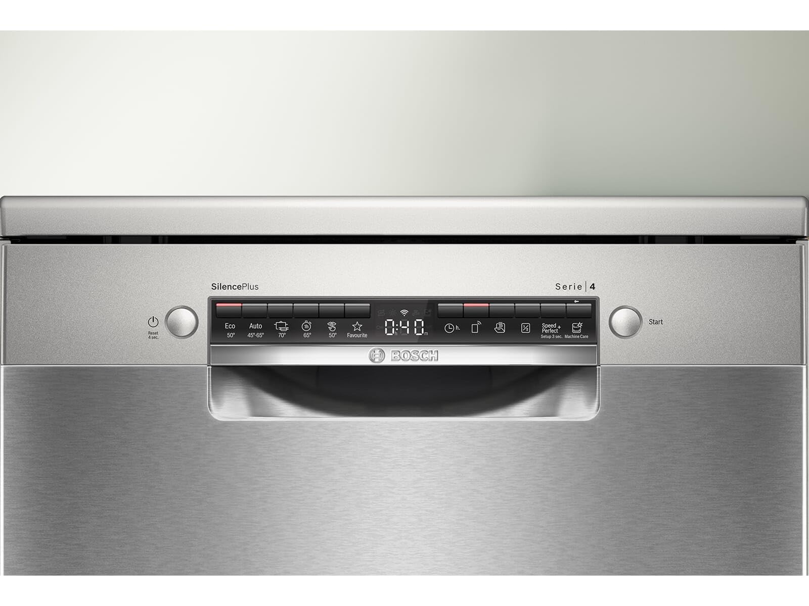 Bosch Serie 4, lavastoviglie indipendente, 60 cm, Silver Inox, SMS4EMI06E