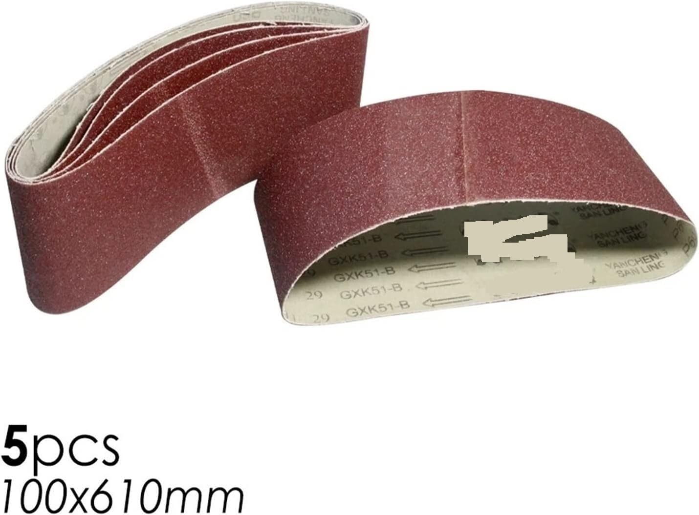 Rotolo di carta vetrata, carta vetrata fine, 5 pezzi 100x610mm Nastro abrasivo 4x24" Carta vetrata abrasiva all'ossido di alluminio for levigatrice a nastro Grana 60 80 120 240 for smerigliatura, affi