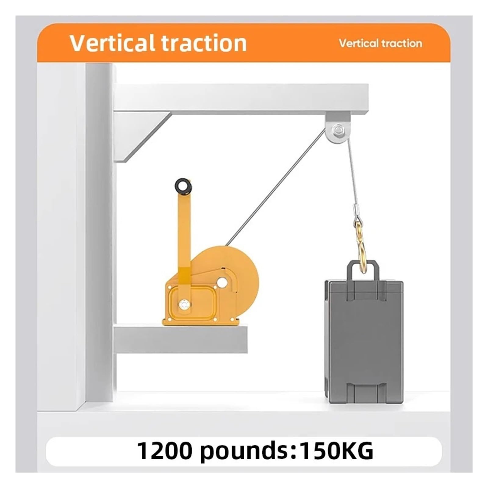 Wciągarka Ręczna O Udźwigu 1200 LB Z Liną Stalową Ocynkowaną, Obsługiwana Korbą Ręczną, Samoblokująca elektryczny Wciągnik łańcuchowy