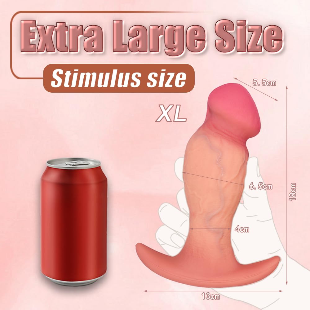 Gienocy Realistic Big Glans AnalDildos, Silicone Anal Plugs Butt Plug Analplug Dildo Prostate Massage G-spot Stimulator Anal Games Trainer Adult Sex Toys for Beginner Advanced Players Outdoor Use ()