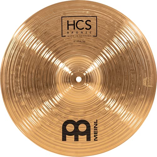 Meinl Cymbals HCS Bronze Hihat 15 Zoll (Video) Schlagzeug Becken – Paar – (38,10cm) B8 Bronze, Traditionelles Finish (HCSB15H)