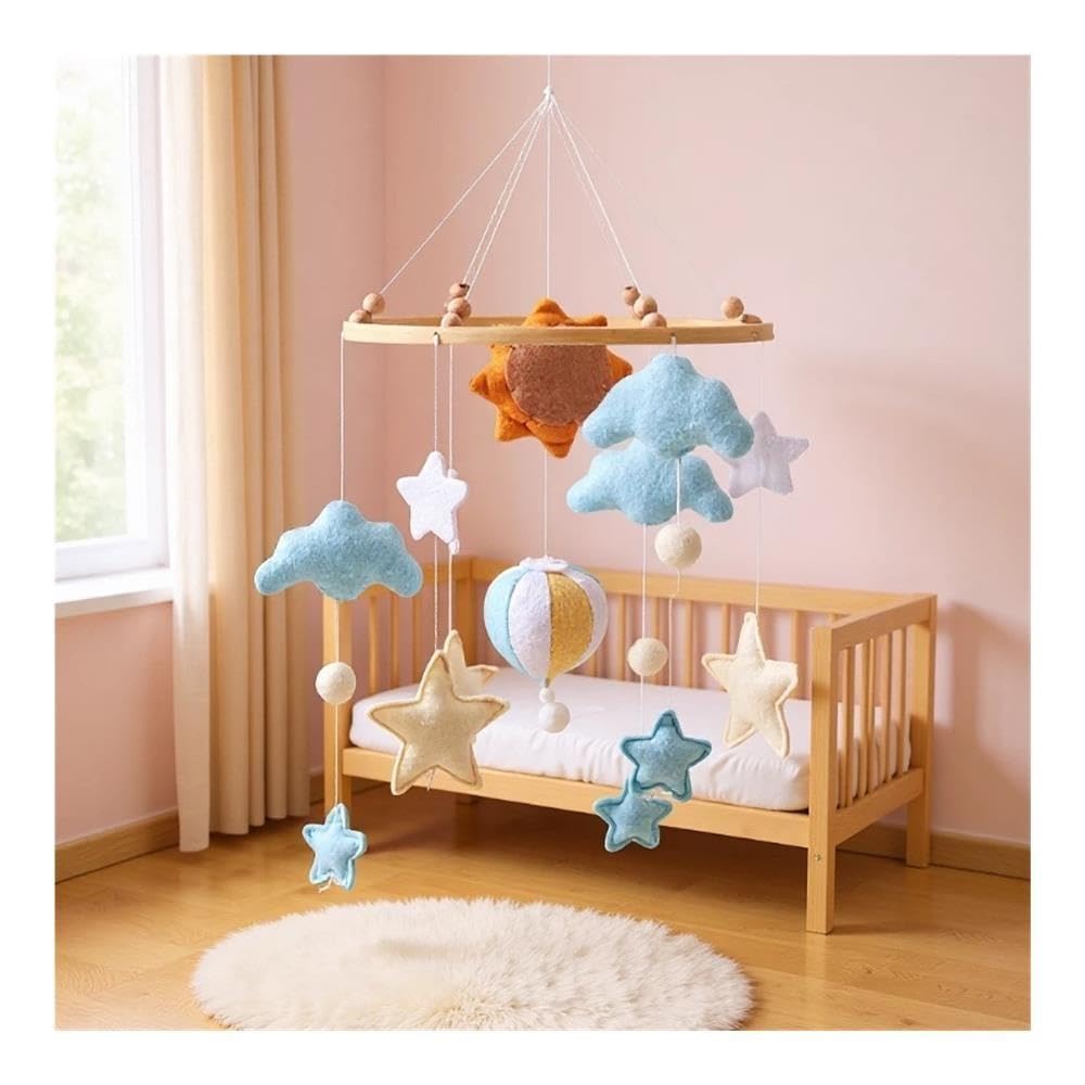 Giostrina for presepe nel bosco, ornamento for letto in mongolfiera con stella luna for la cameretta dei bambini