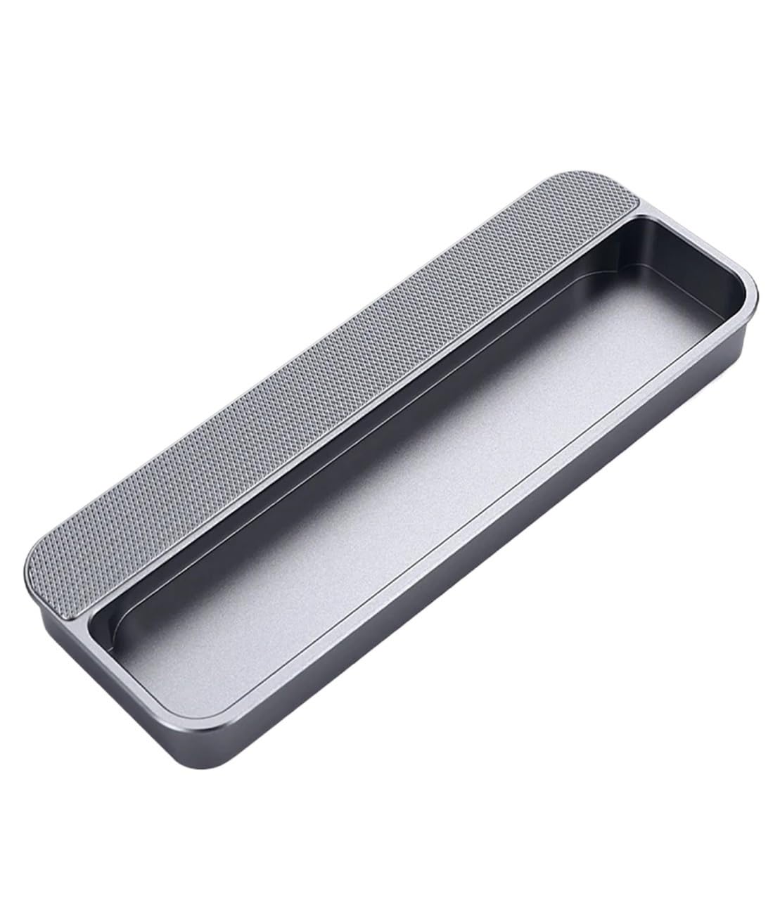 ATEUXOL Recessed Door Handles Handle Embedded Invisible Wardrobe Black Slotted Drawer Sliding Door Dark Cabinet Universal(400Mm Silver)