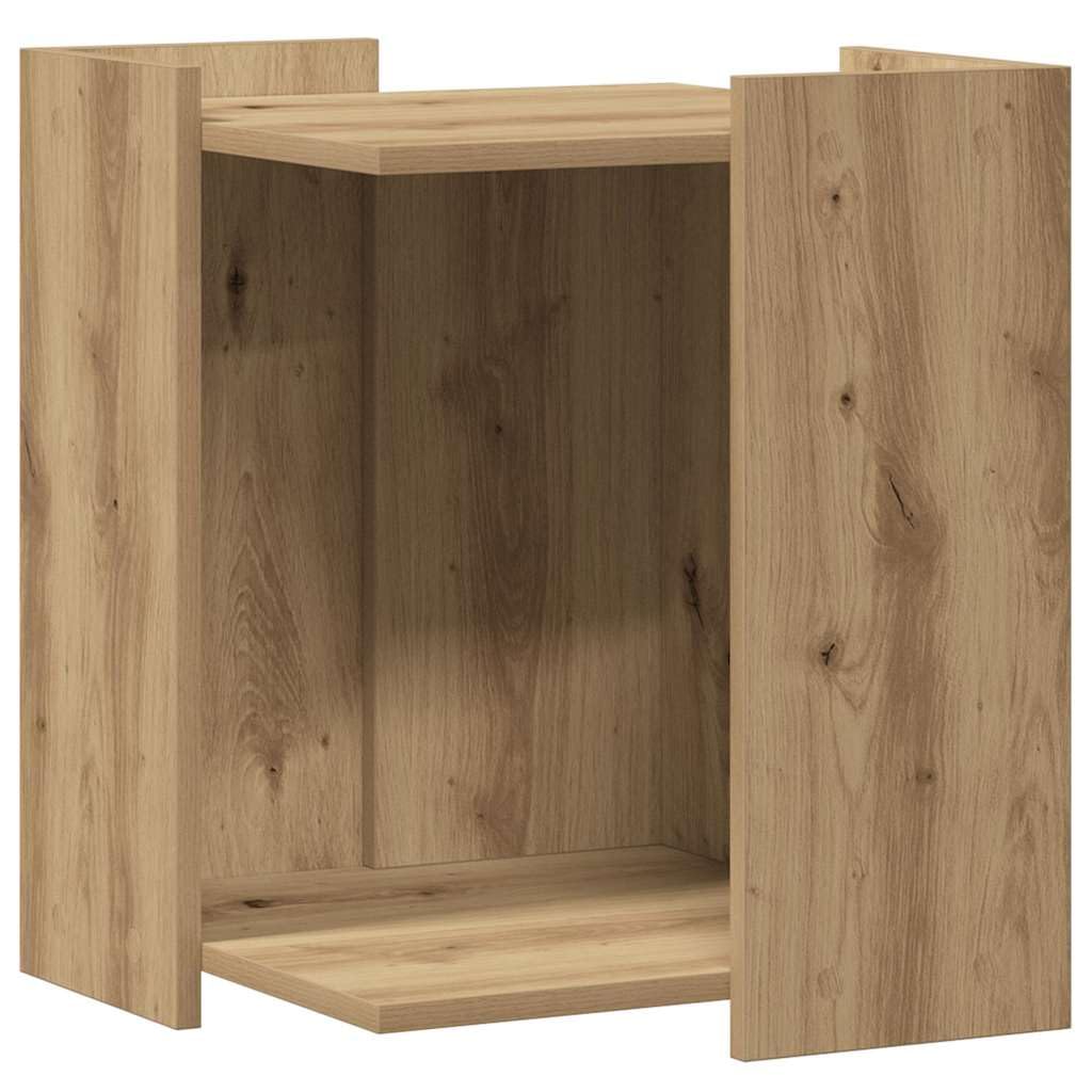 Katzenklo Schrank HolzwerkstoffKatzenhaus Beistelltisch 42cm | Katzenmöbel fürs Wohnzimmer: Stilvoller Katzenklo-Schrank aus robustem Holzwerkstoff in Artisan-Eiche mit Kippschutz.