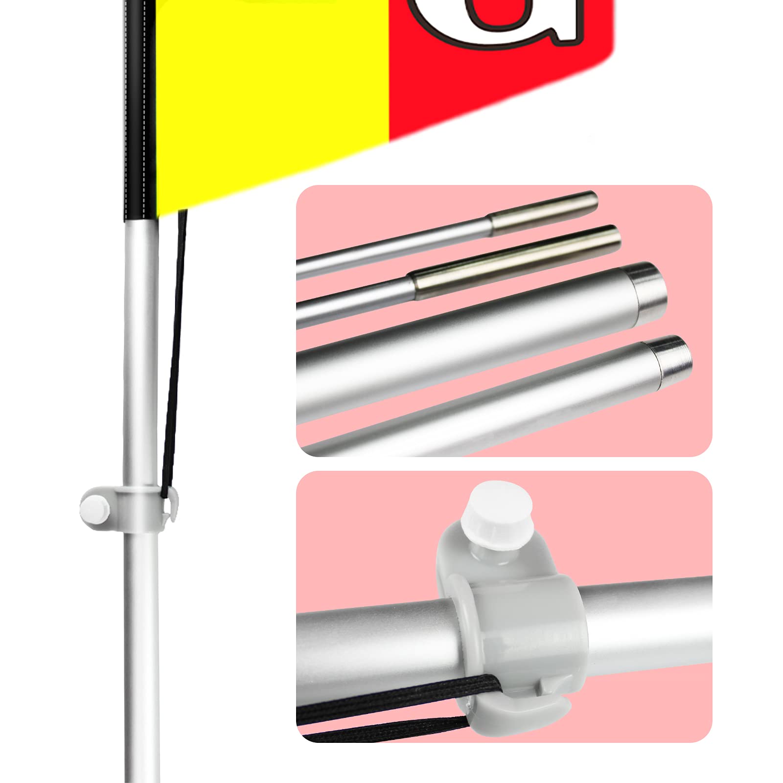 QSUM Open Feather Flag,8FT Open Advertising Swooper Flag With Pole Kit, Ground Spike, Open Signs - View #12