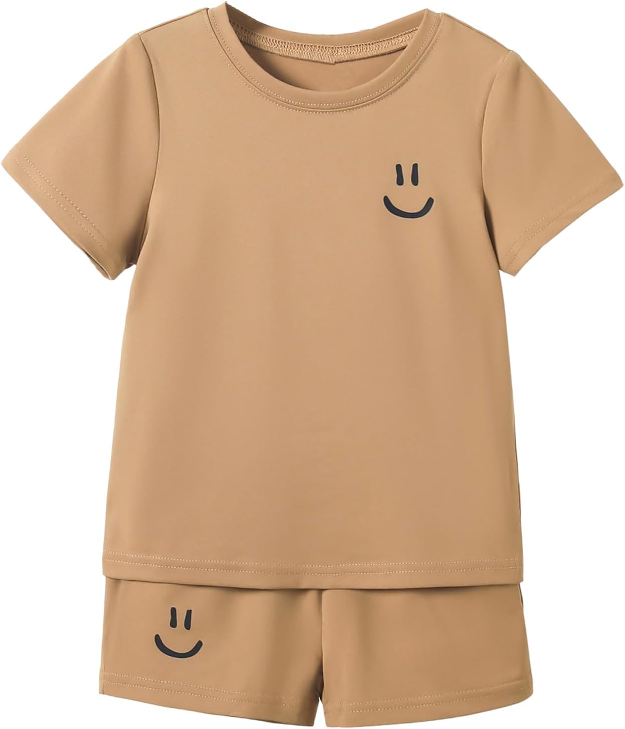 Floerns Toddler Boy's 2 Piece Graphic Print Crewneck Tee Shirt and Track Shorts Set