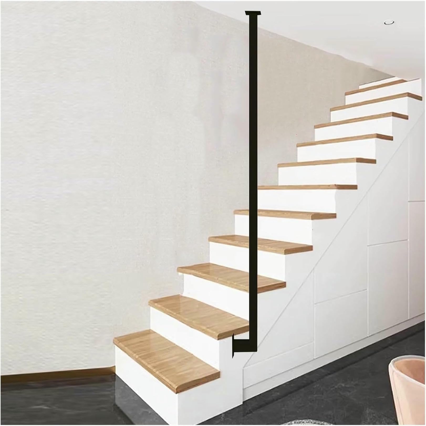Barandillas verticales para escaleras interiores de tubo cuadrado negras