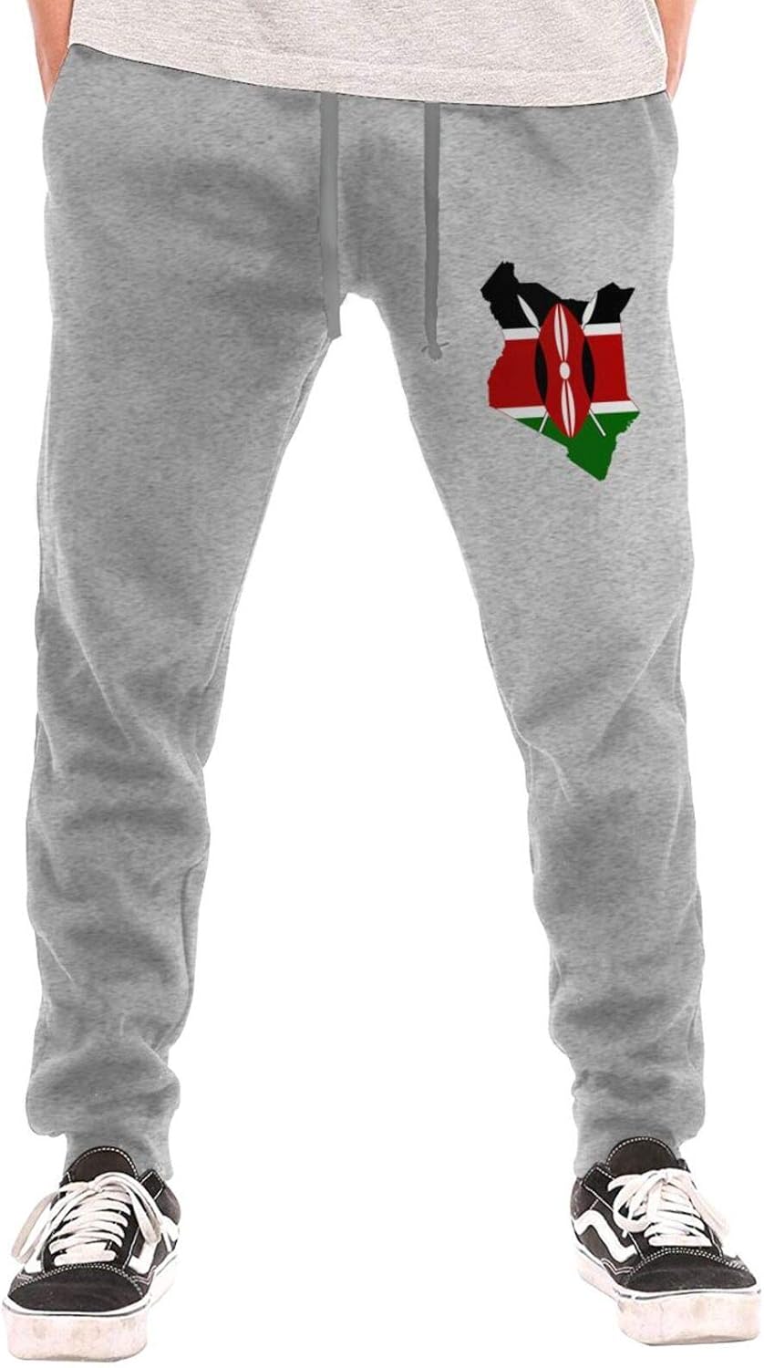 Sweatpants Kenyan Flag Map Men's Casual Jogger Drawstring Waist Long