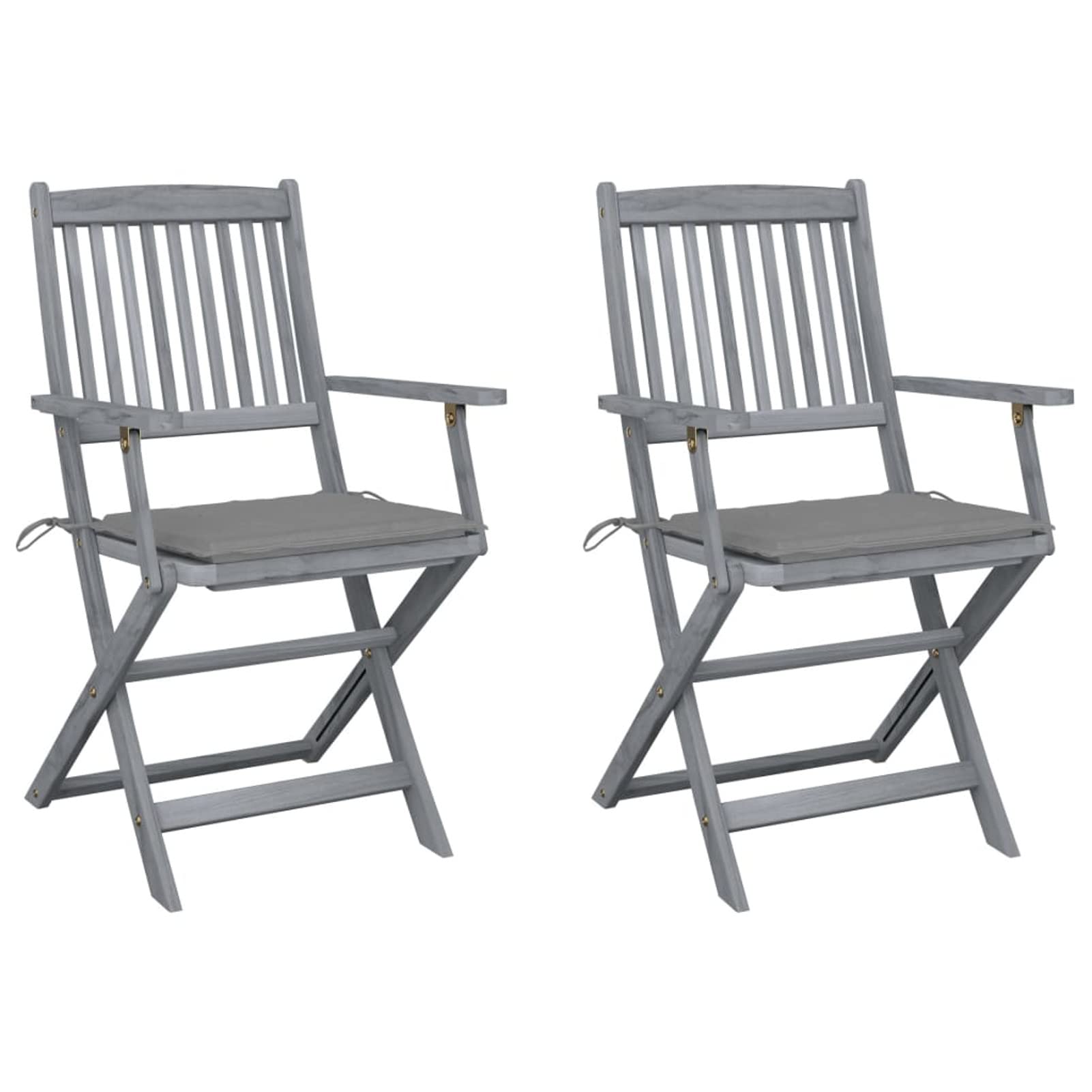 Chaises pliables d'extérieur en acacia ergonomiques et confortables avec coussins inclus