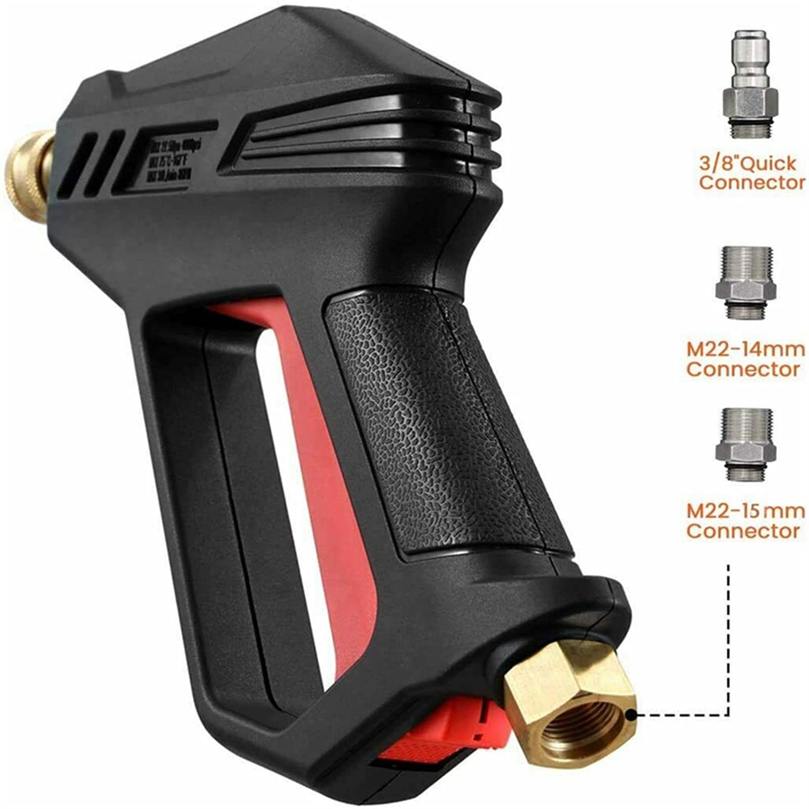HUIOP Pulvérisateur De Lave-Glace,Kit D'Adaptateurs D'Embouts De Buse De Lance De Pulvérisateur De Laveuse À Pression Haute Pression 4000Psi M22