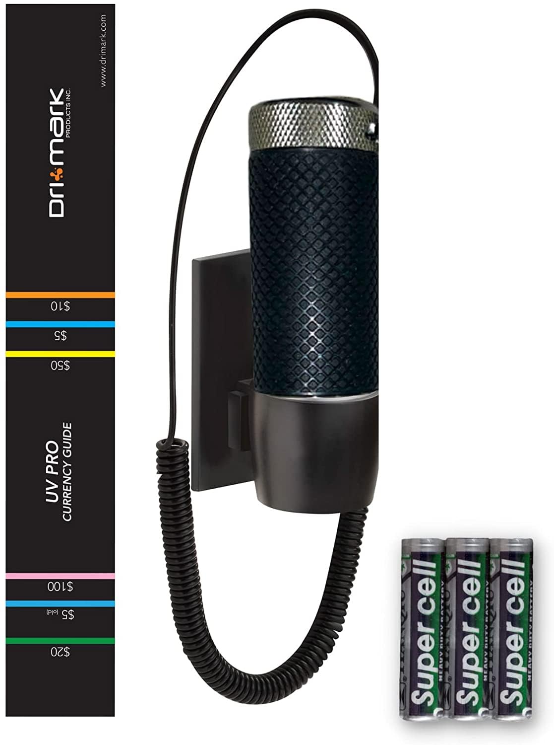 Dri Mark UVPro Proprietary Ultraviolet Flashlight Document Fraud & International Counterfeit Money Detection - Detects Pet Urine, Stains & Cleanliness