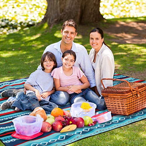 URPRO 80 X 80 Inch Extra Large Picnic Blanket Mat, Outdoor Blanket with Waterproof Backing for Camping, Park, Beach, Hiking, Family