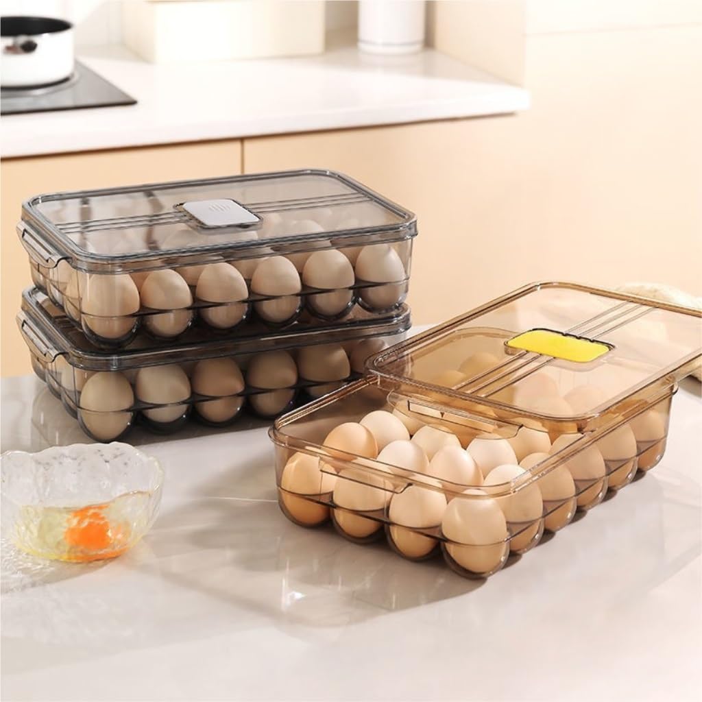 Recipientes para Alimentos Caja de mantenimiento fresco de huevos, refrigerador, caja especial de mantenimiento fresco, caja sellada de mantenimiento fresco de huevos con tapa para Refrigerador Frutas