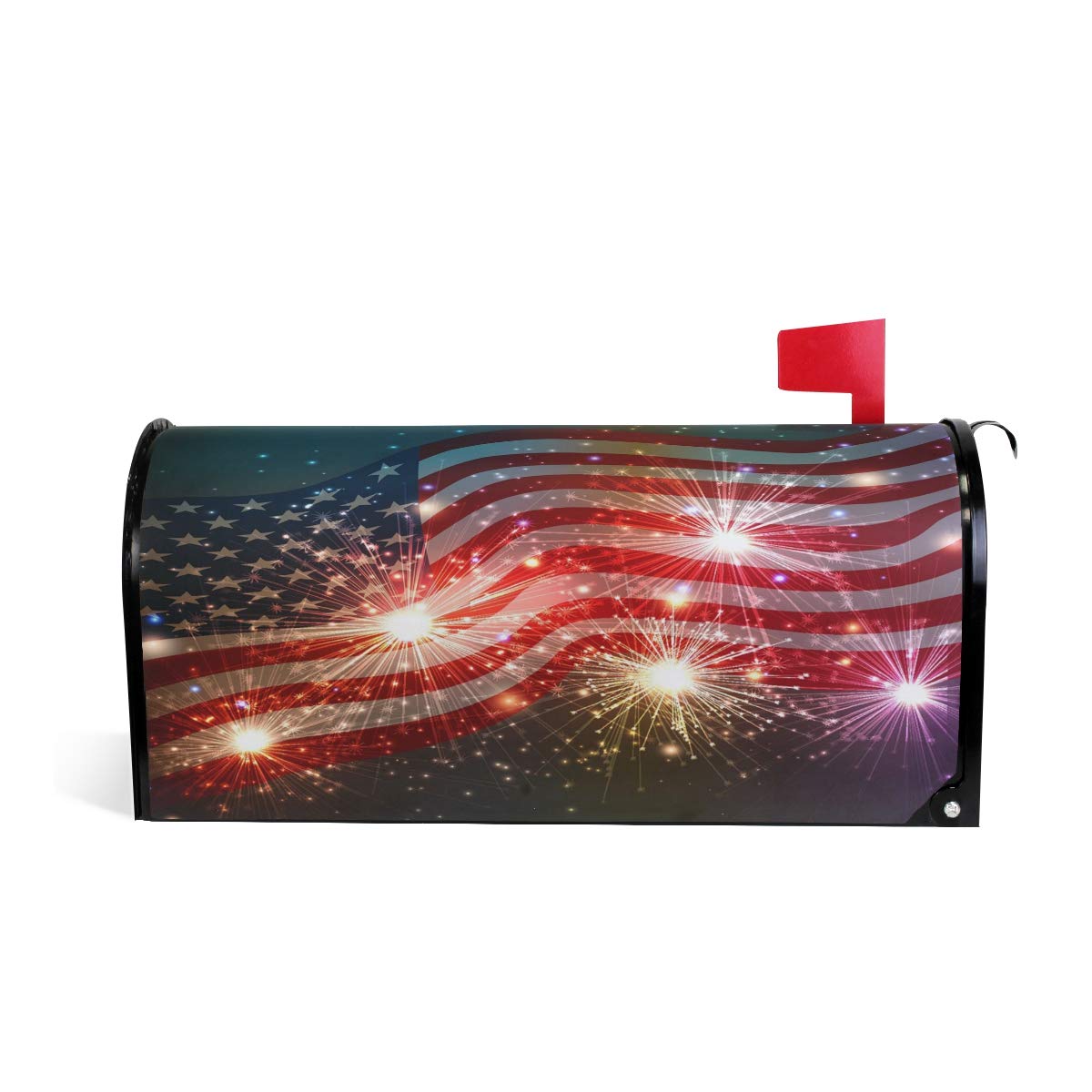 WOOR Fireworks Background for 4th of July Independence Day Magnetic Mailbox Cover - MailWraps Garden Yard Home Decor for Outside (Standard Size: 18"x 20.8")