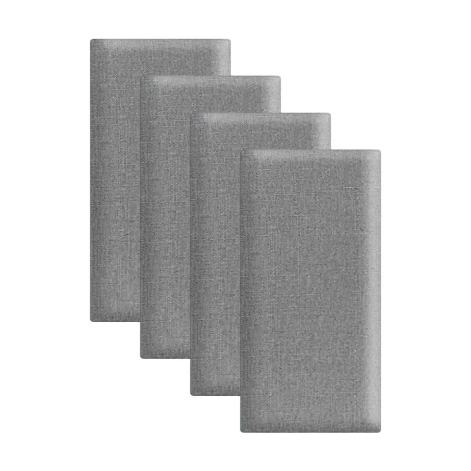 Testiera imbottita da parete per bambini, anti-collisione, imbottita a parete, autoadesiva, pannelli insonorizzanti 3D per letti king size, queen e full-size, in lino (grigio chiaro)