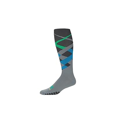 Eurosock Graduated Compression Stripe OTC Crew Cut Socks Shoes Diamond Grey