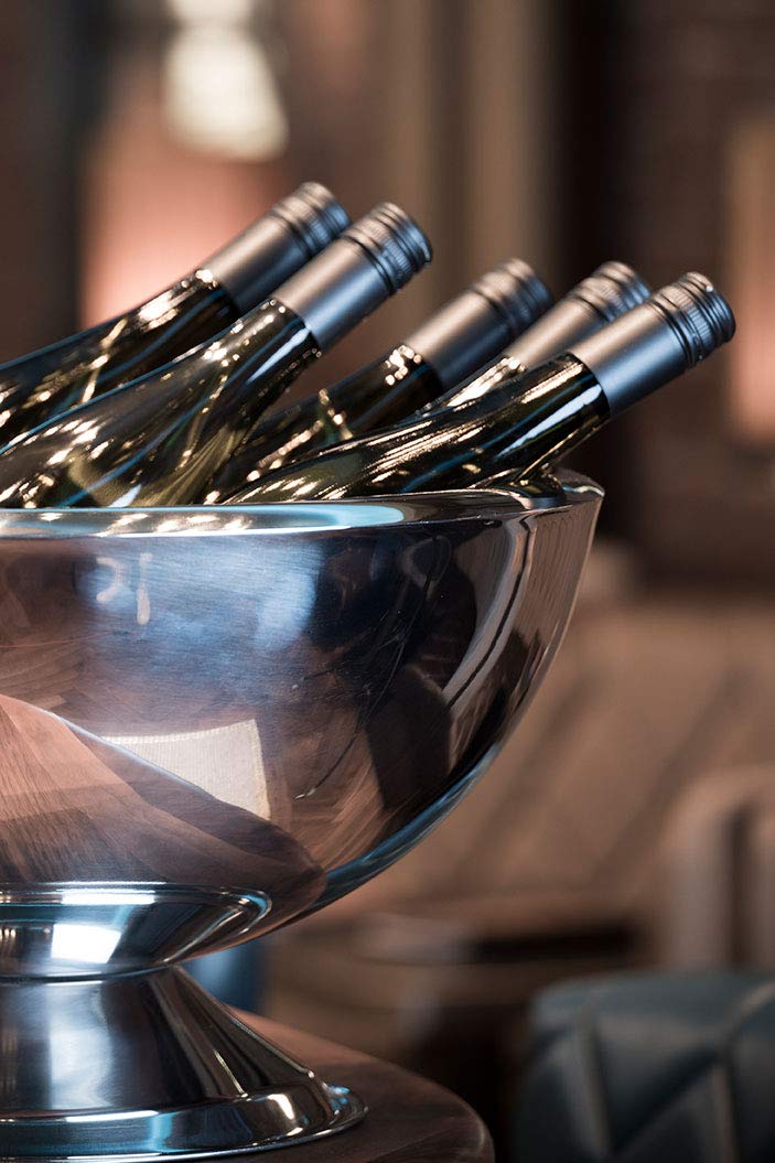 Champagnerkühler,Sektkühler aus Edelstahl, klassischer Stil,hochglanzpoliert, doppelwandig, 10,5 L Fassungsvermögen, spülmaschinengeeignet