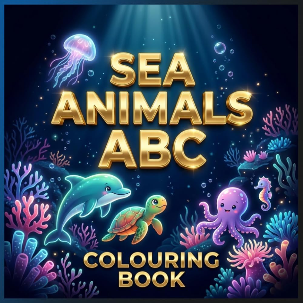 Sea Animals ABC Coloring Book: Fun Ocean Alphabet Coloring Pages for Kids Ages 3–8