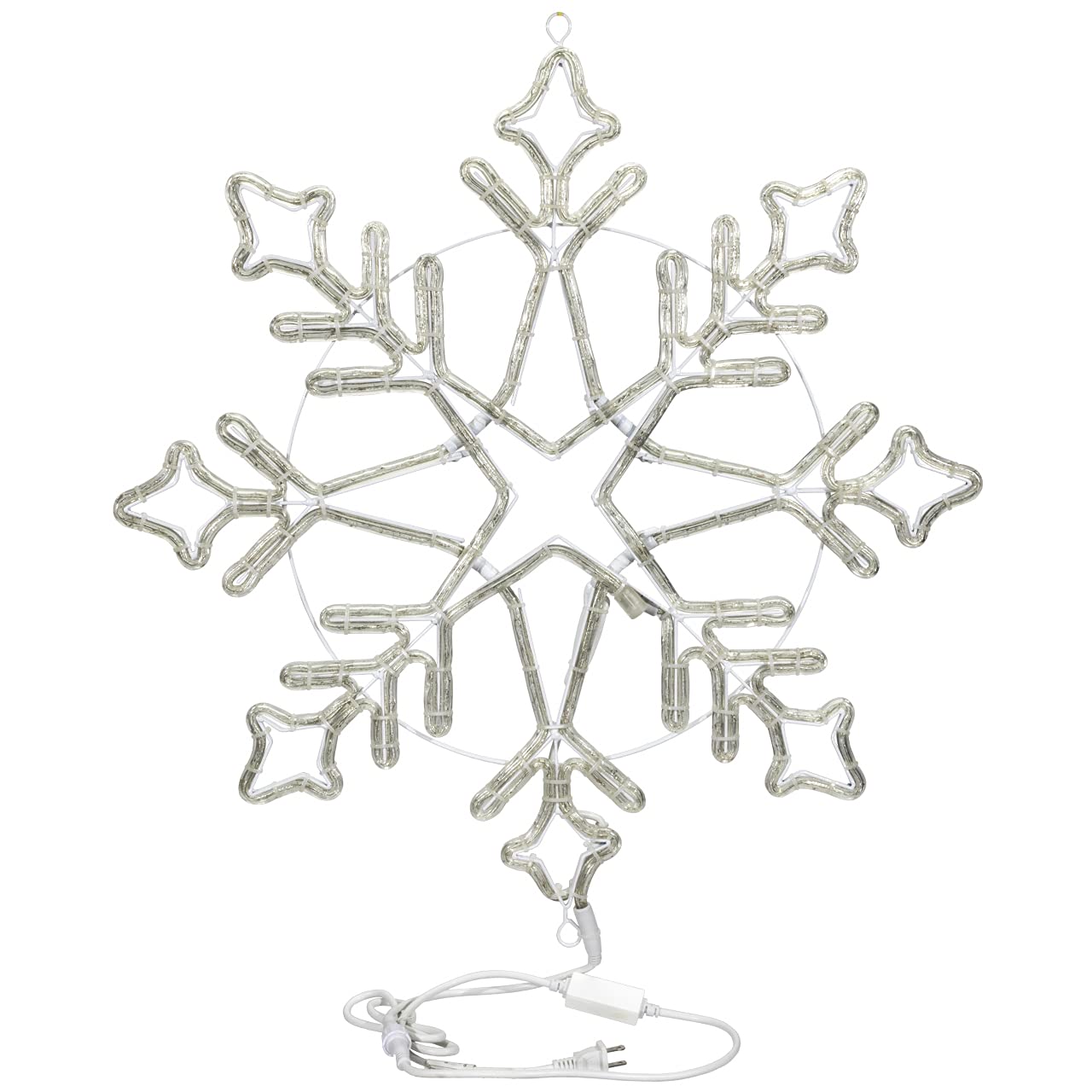 ElectricArt 30 Inch Cool White and Warm White LED Rope Light Snowflake Motif