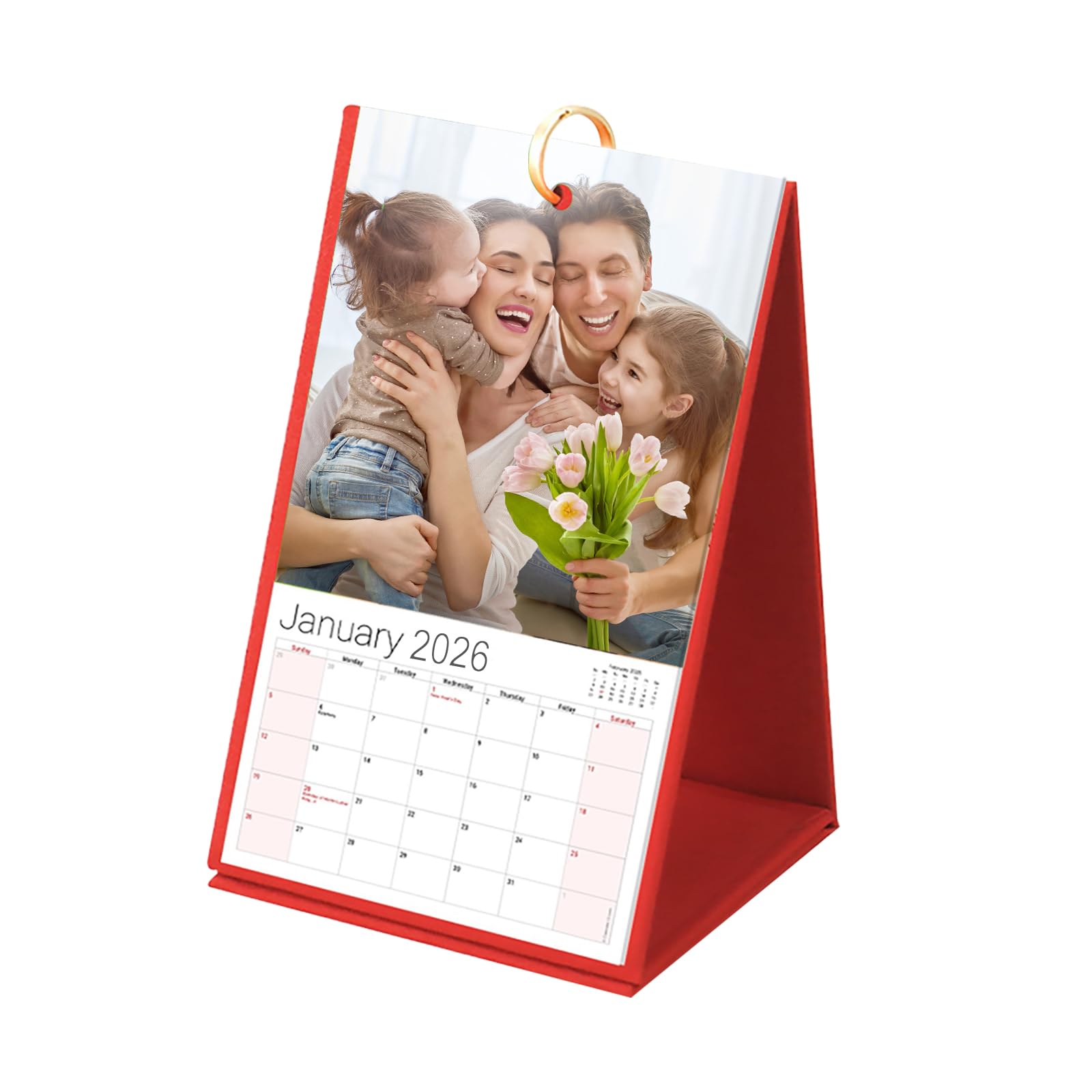 Custom Photo Desk Calendar 2026 Personalised Calendar 2026 With 13 Photos & Text Diy New Year'S Desk Calendar Personalised New Year Gifts For Family Friends Lover (Style A)