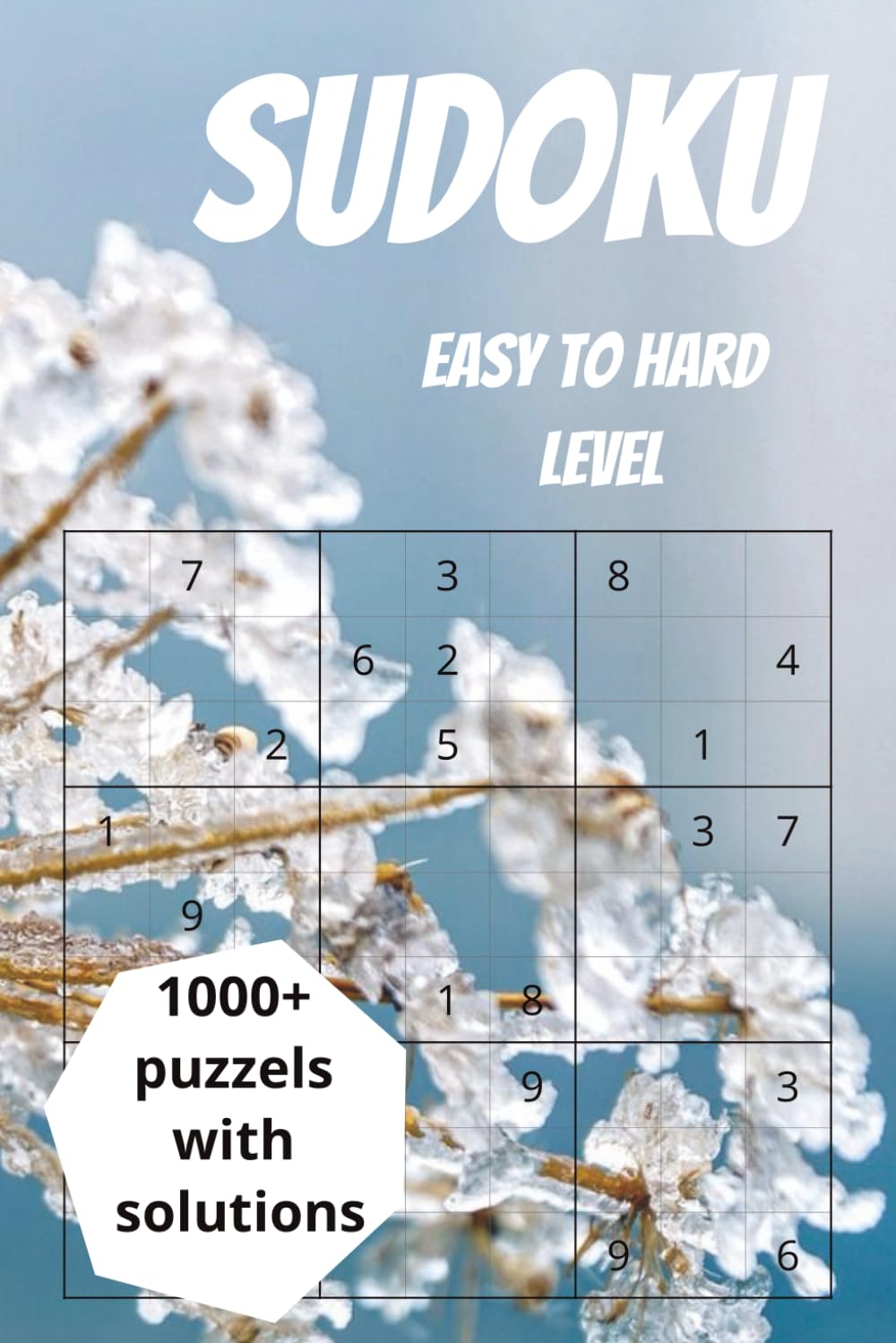 sudoku: easy to hard level: 1000+ Sudoku puzzles for anyone. Two puzzles per page, and at the end — complete solutions for every puzzle. Winter edition.