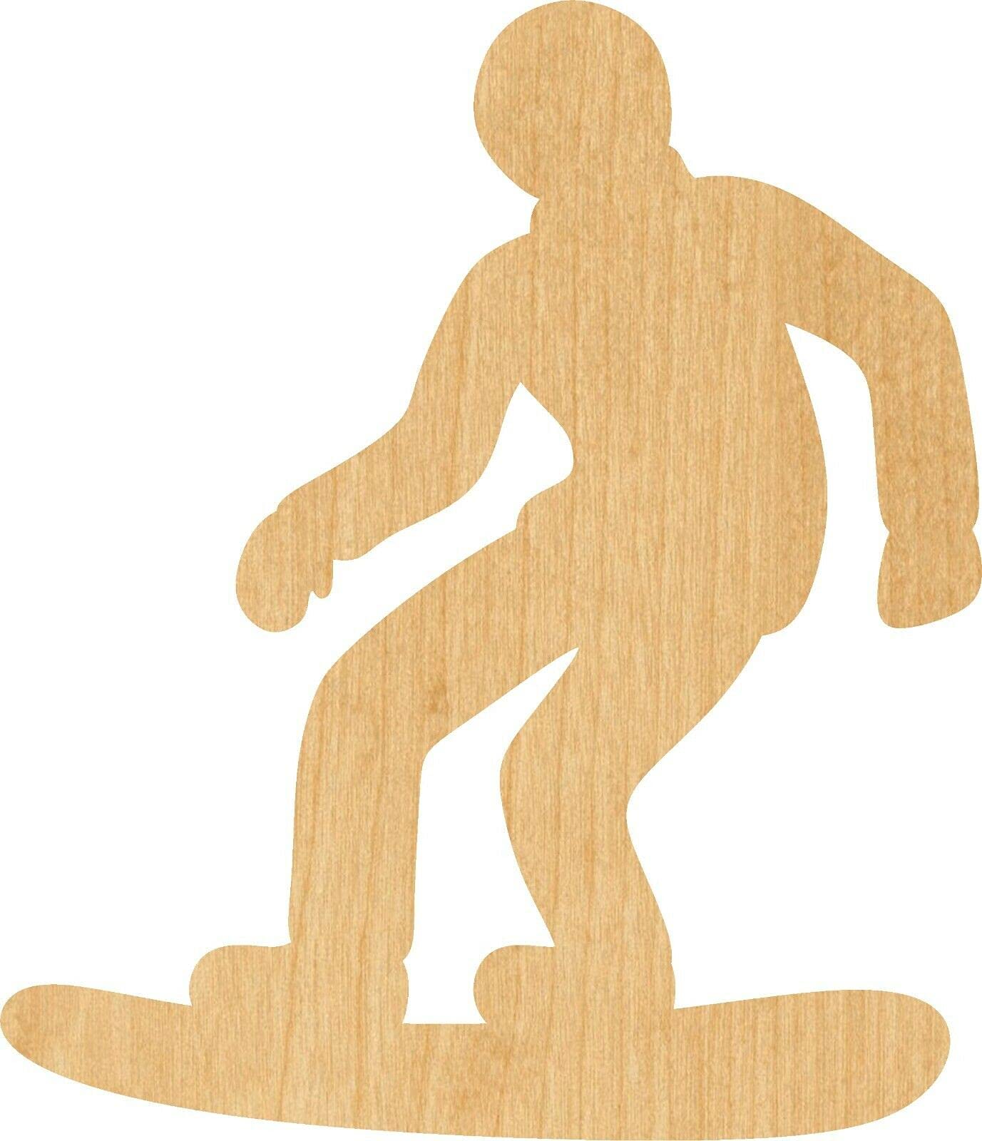 Snowboarder Laser Cut Out Wood Shape Craft Supply Thickness: 1/8 Inch Size:3