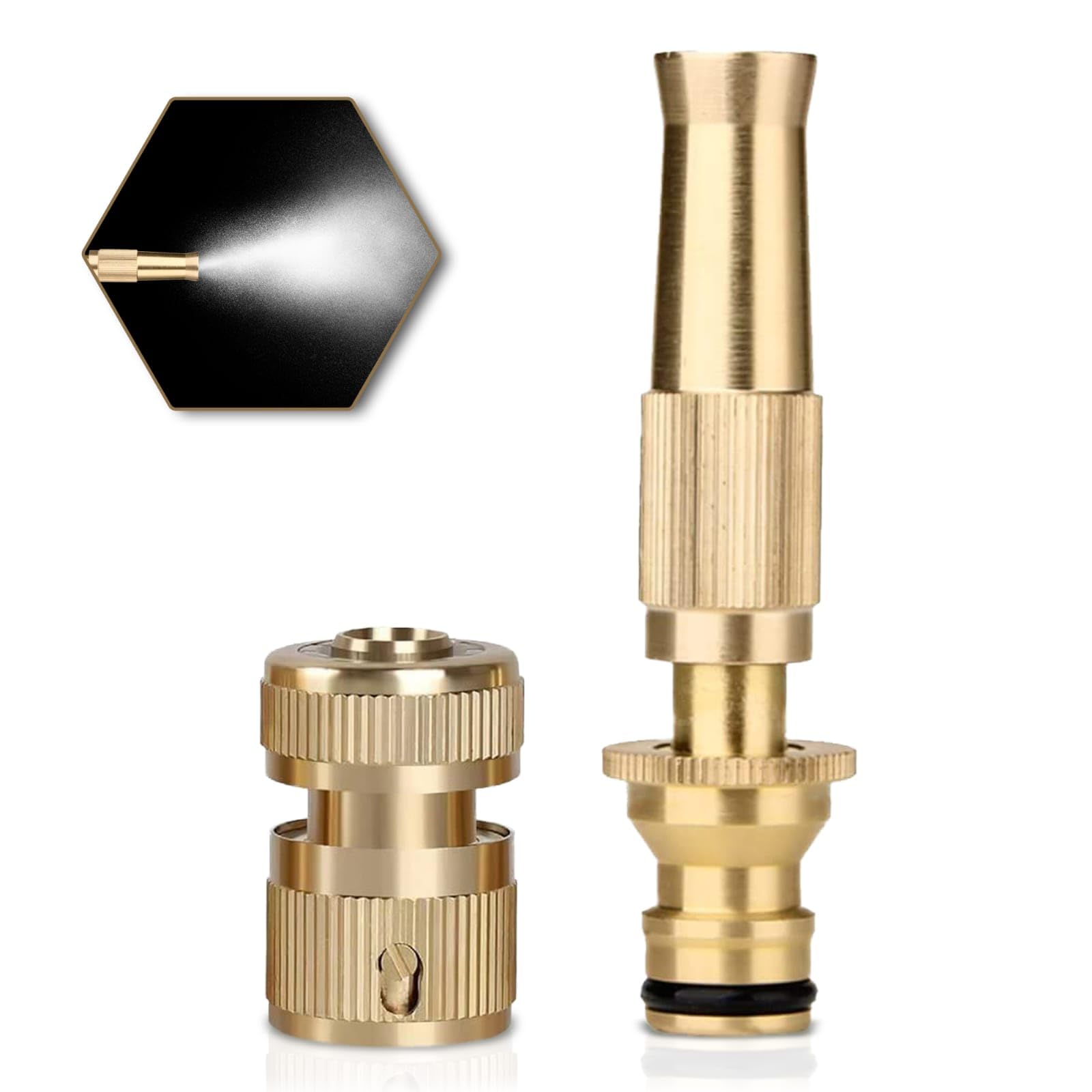 HomeZenix Solid Brass Heavy Duty Garden Water Hose Nozzle Sprayer, High Pressure Adjustable Jet Nozzle for Car Washing and Cleaning (B0CXB1MCTS) Amazon Price History, Amazon Price Tracker
